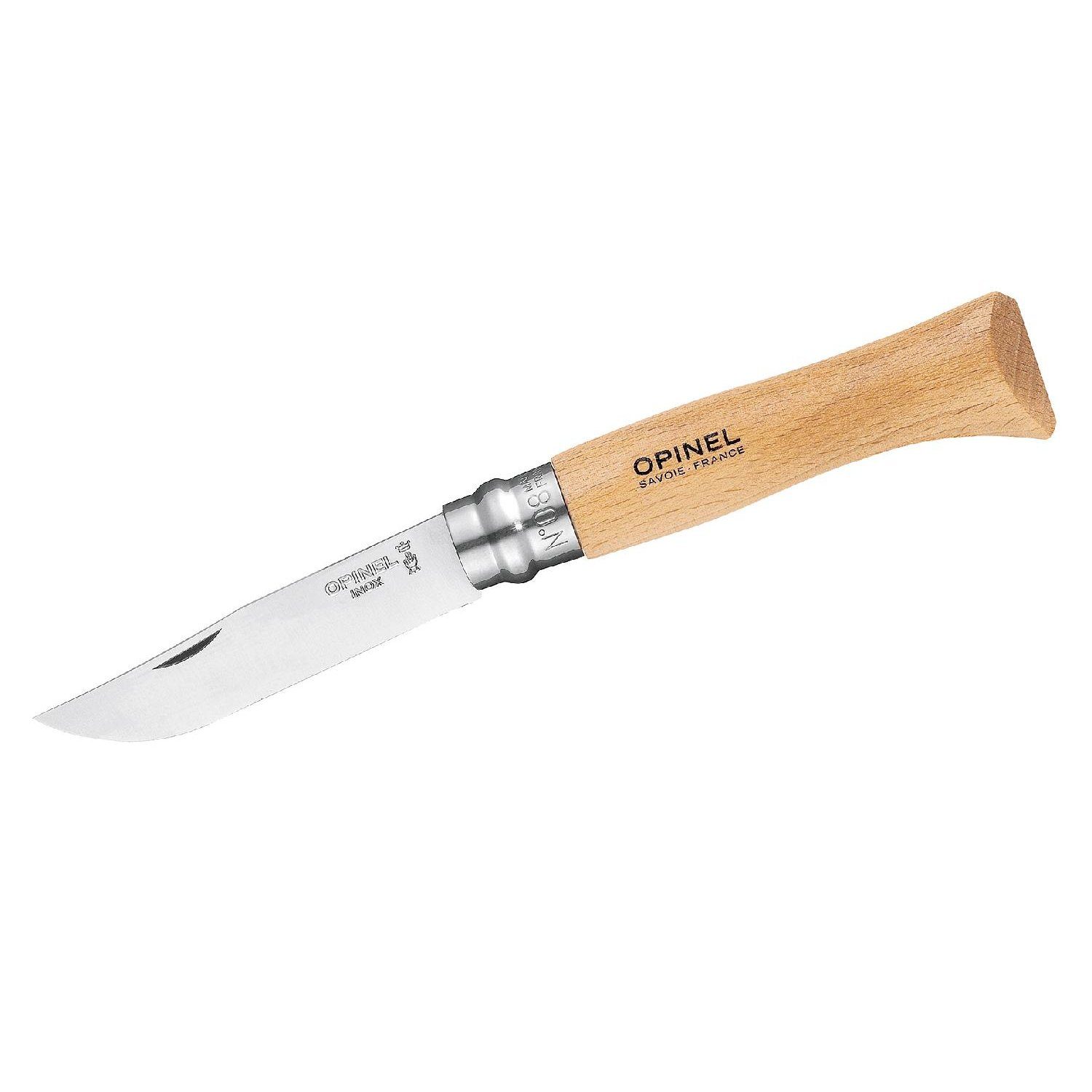 Opinel Taschenmesser Taschenmesser No 08, Griff Buche, 8,5 cm Edelstahlklinge