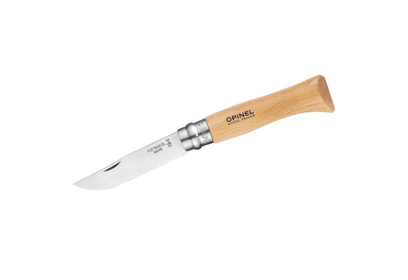 Opinel Taschenmesser Taschenmesser No 08, Griff Buche, (1 St), 8,5 cm Edelstahlklinge