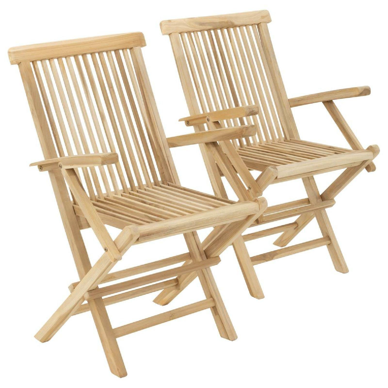 VCM Gartenstuhl 2er Gartenstuhl Hochlehner Klappstuhl Holz Teak günstig online kaufen