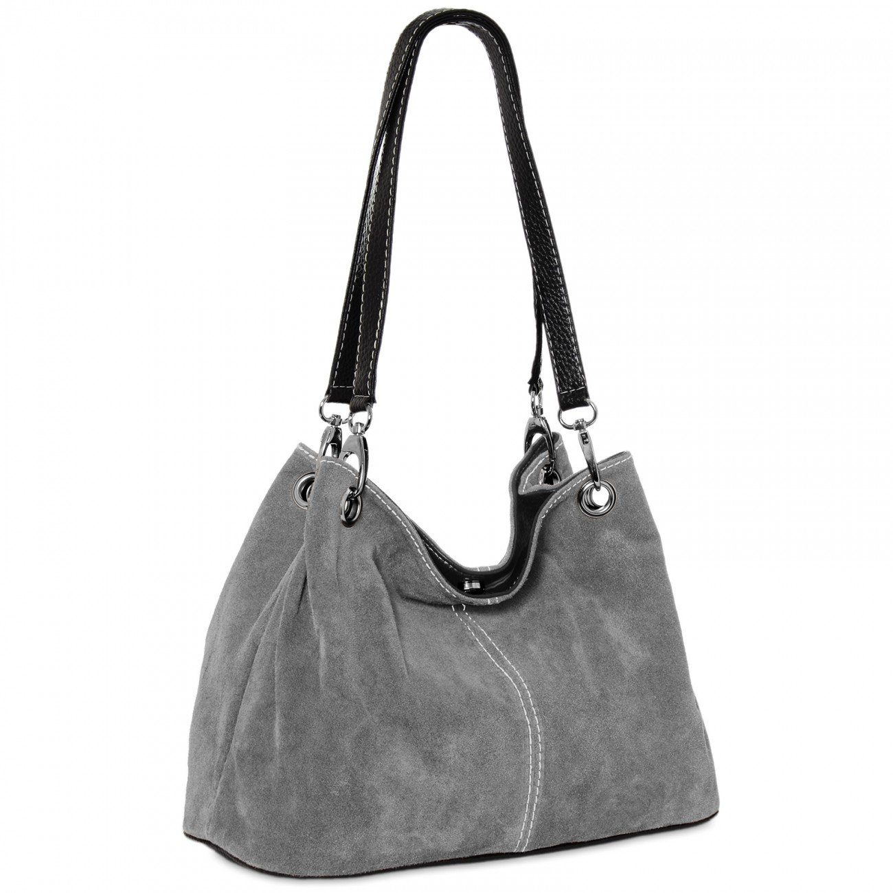 Caspar Schultertasche TL621 klassische Damen Wildleder Handtasche, hergestellt in Italien
