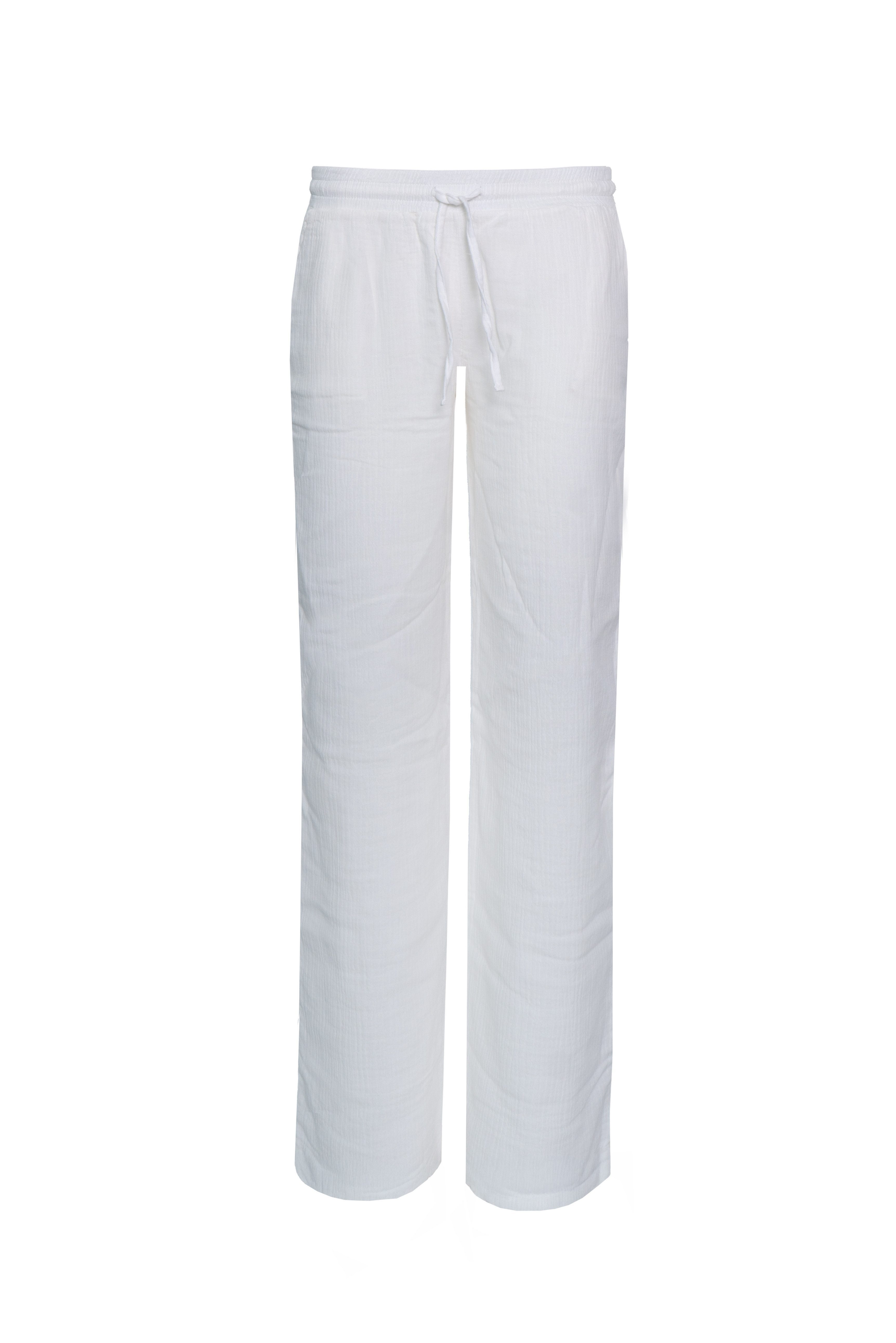 Passioni Stoffhose aus Musselin Sommerhose luftig locker geschnitten