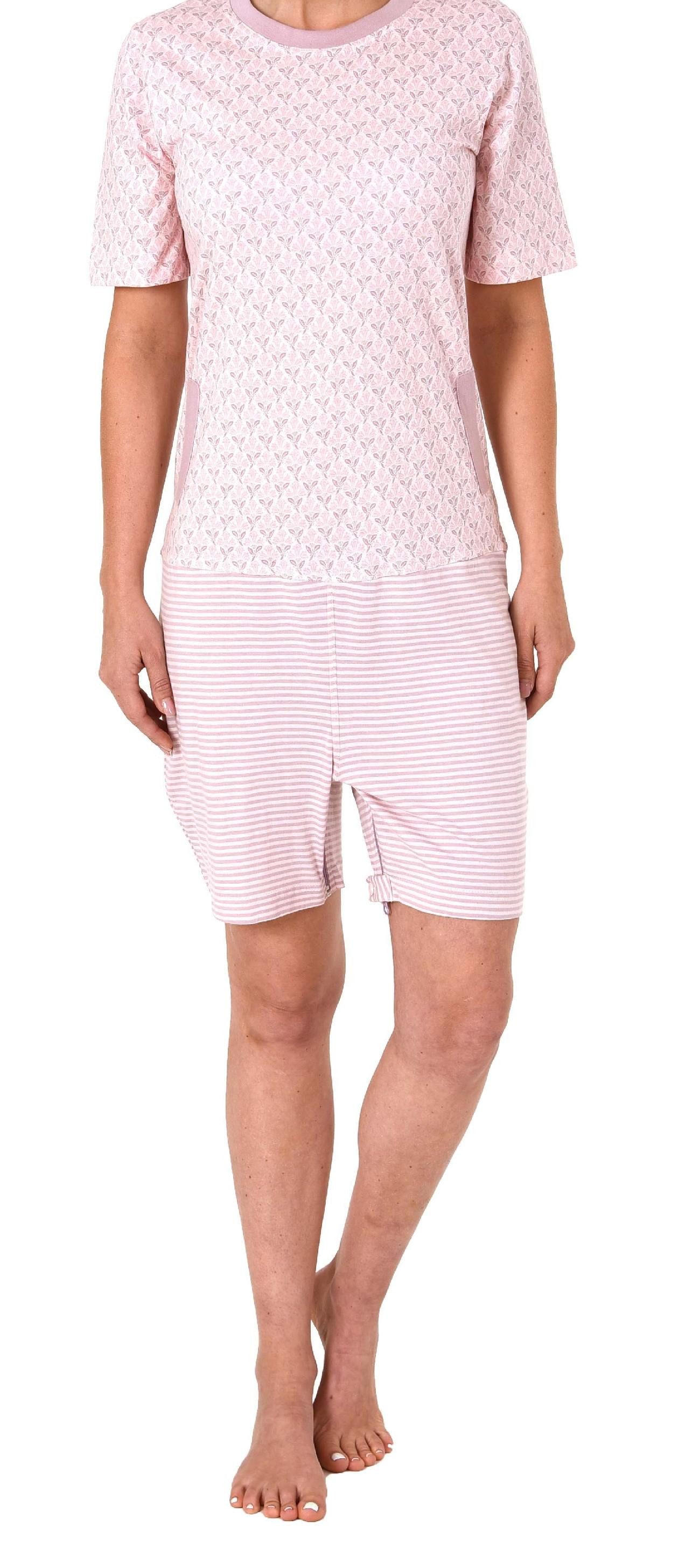 Normann Pyjama Damen Pflegeoverall / Arm, mit Reißverschluss am Rücken und am Bein