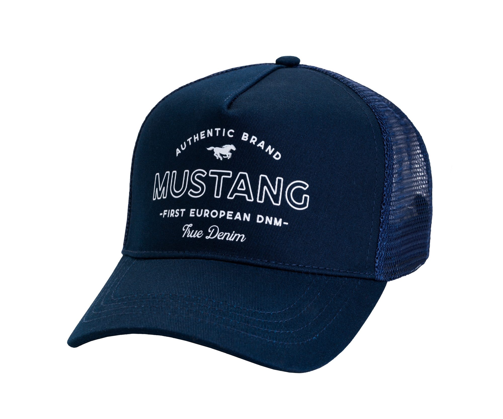 MUSTANG Baseball Cap "Taylor" (1-St) gerundeter Schirm, Größenverstellbar, Markenlogo vorne