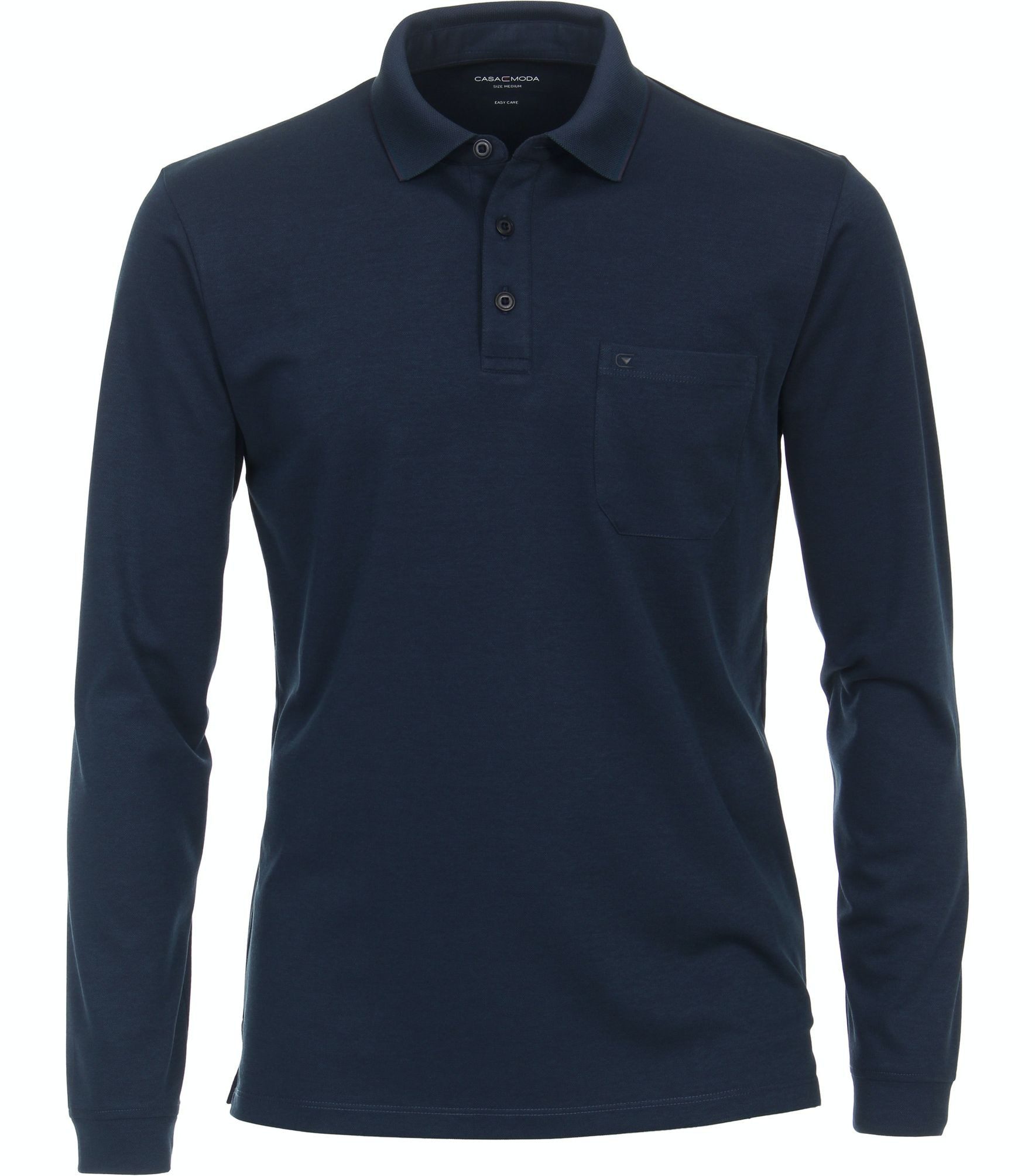 Langarmshirt Polo-Shirt unifarben