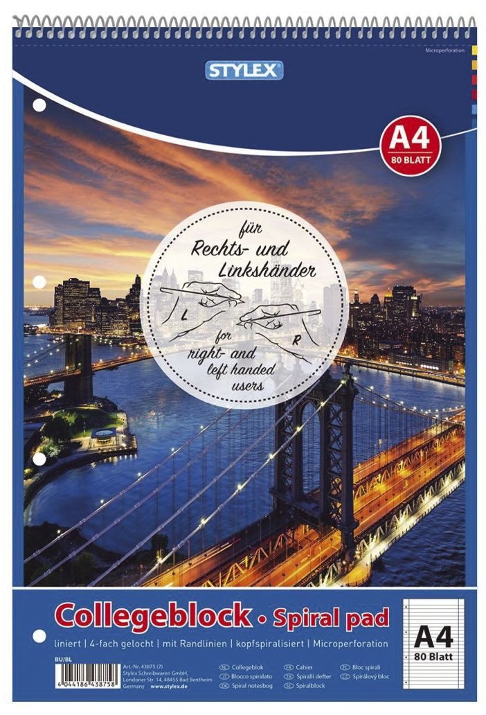 Notizblock Toppoint® 43875 Collegeblock - A4, 80 Blatt, liniert