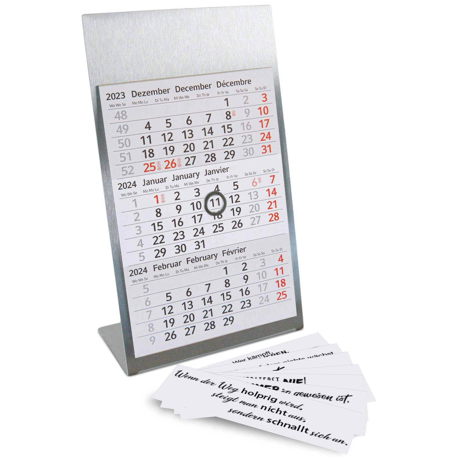 Timr Tischkalender Tischkalender zum Aufstellen I 2-Jahreskalender 2024 - 2025 I je Seite