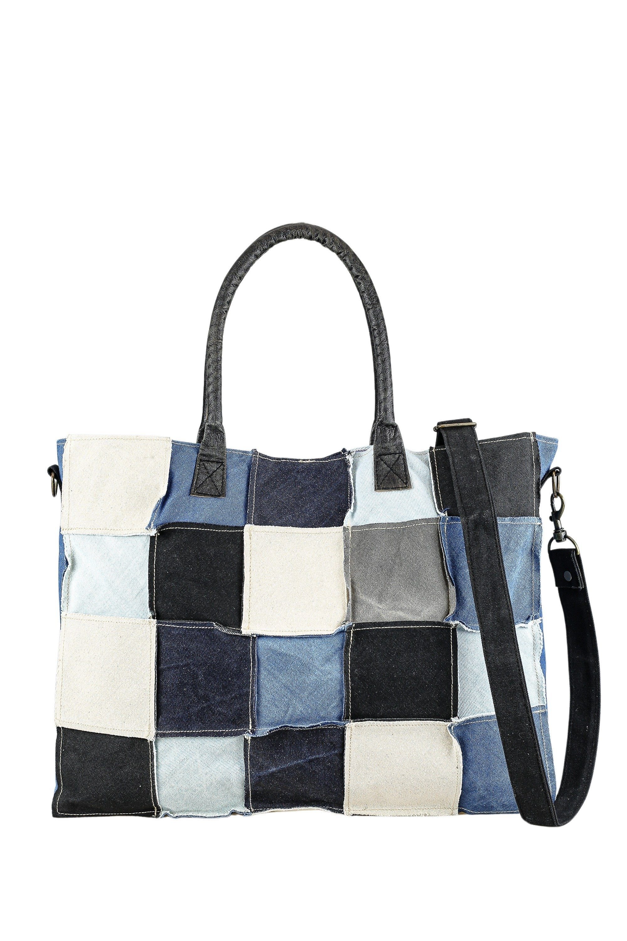 COLLEZIONE ALESSANDRO Schultertasche Patchwork Jeans, aus 45 Jeanspatches genäht