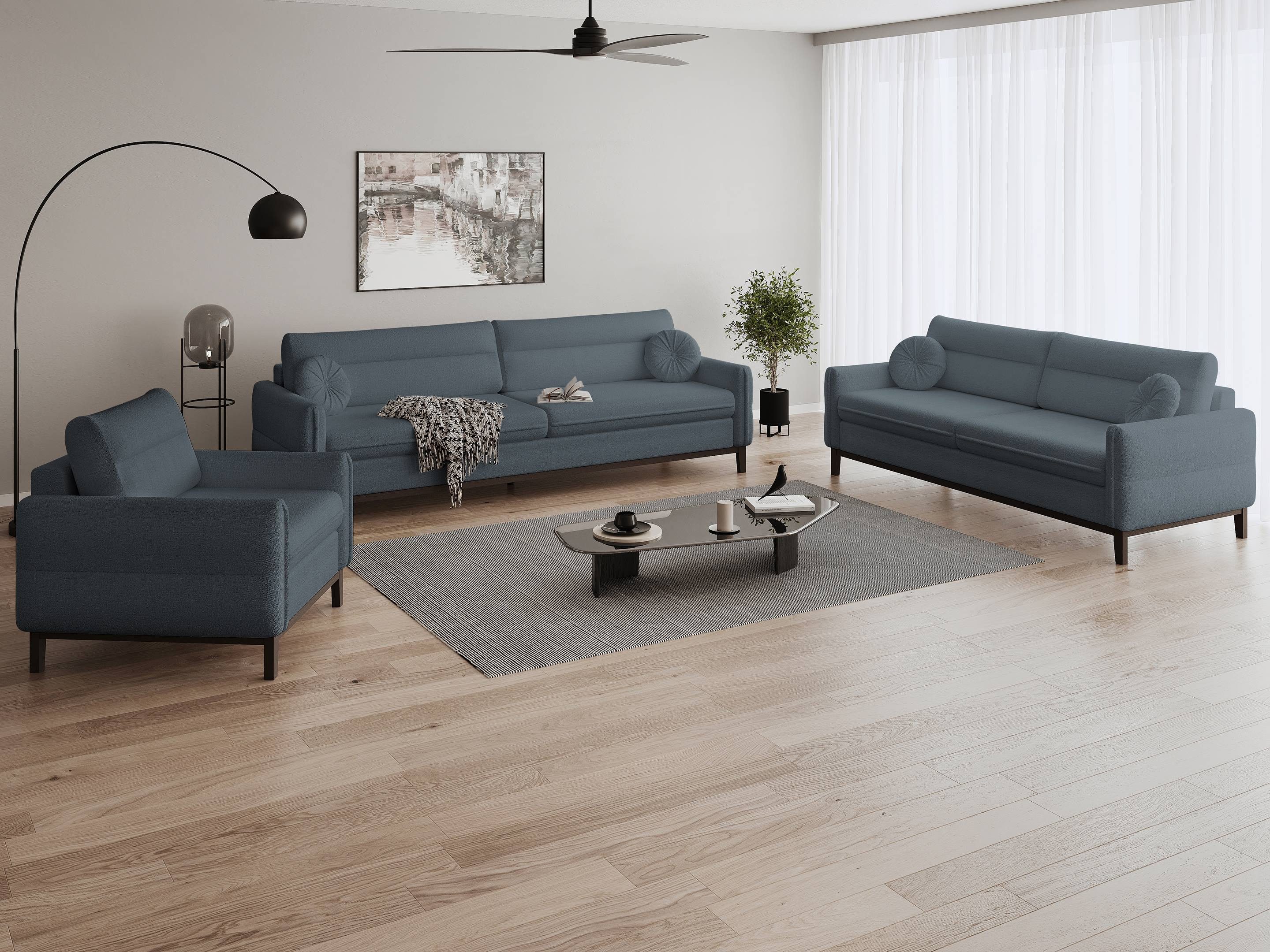 Beautysofa Polstergarnitur in modischer Bouclé-Qualität Belweder günstig online kaufen