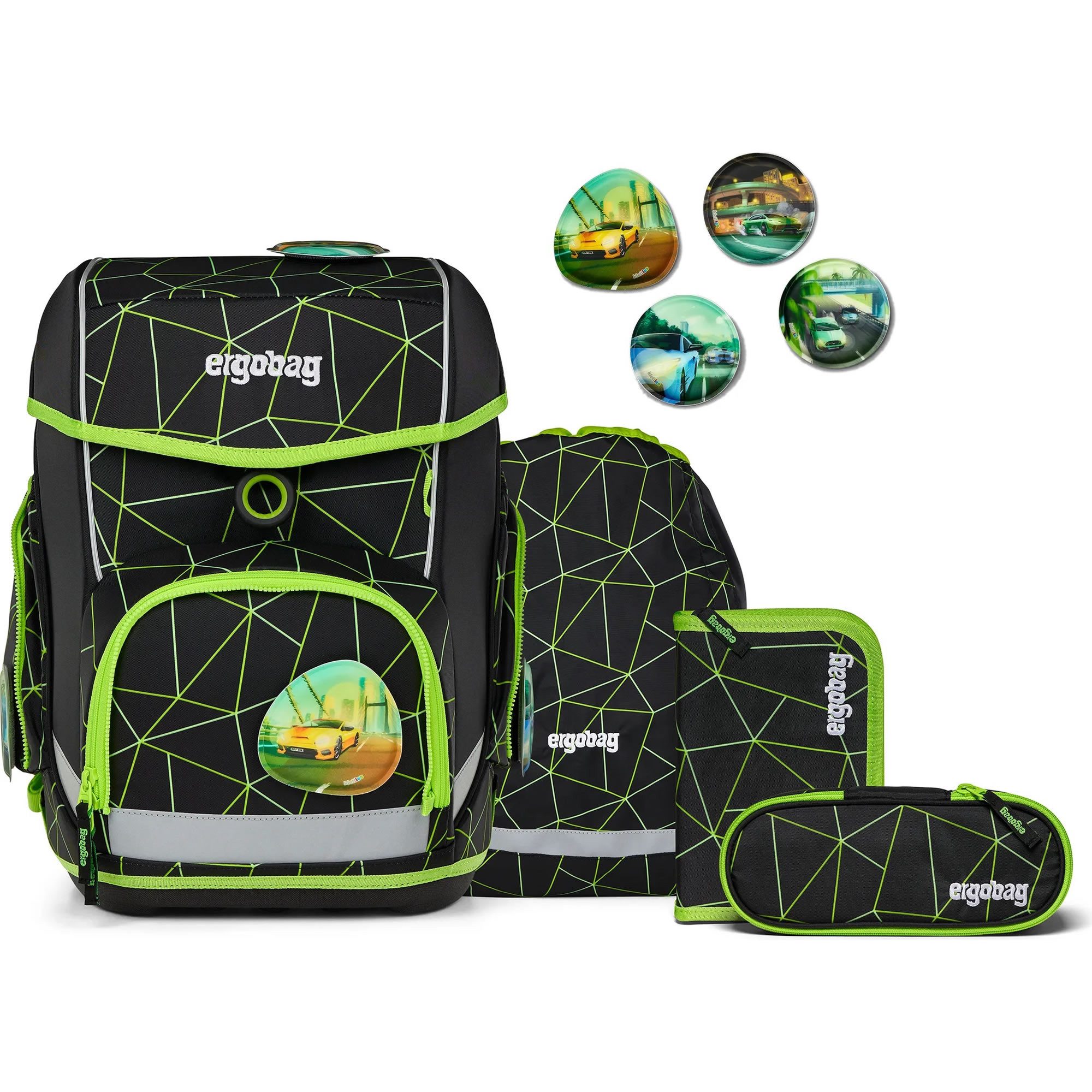ergobag Ранцы Cubo 5tlg inkl Sportbeutel Federmappe Schlampermäppchen und Kletties