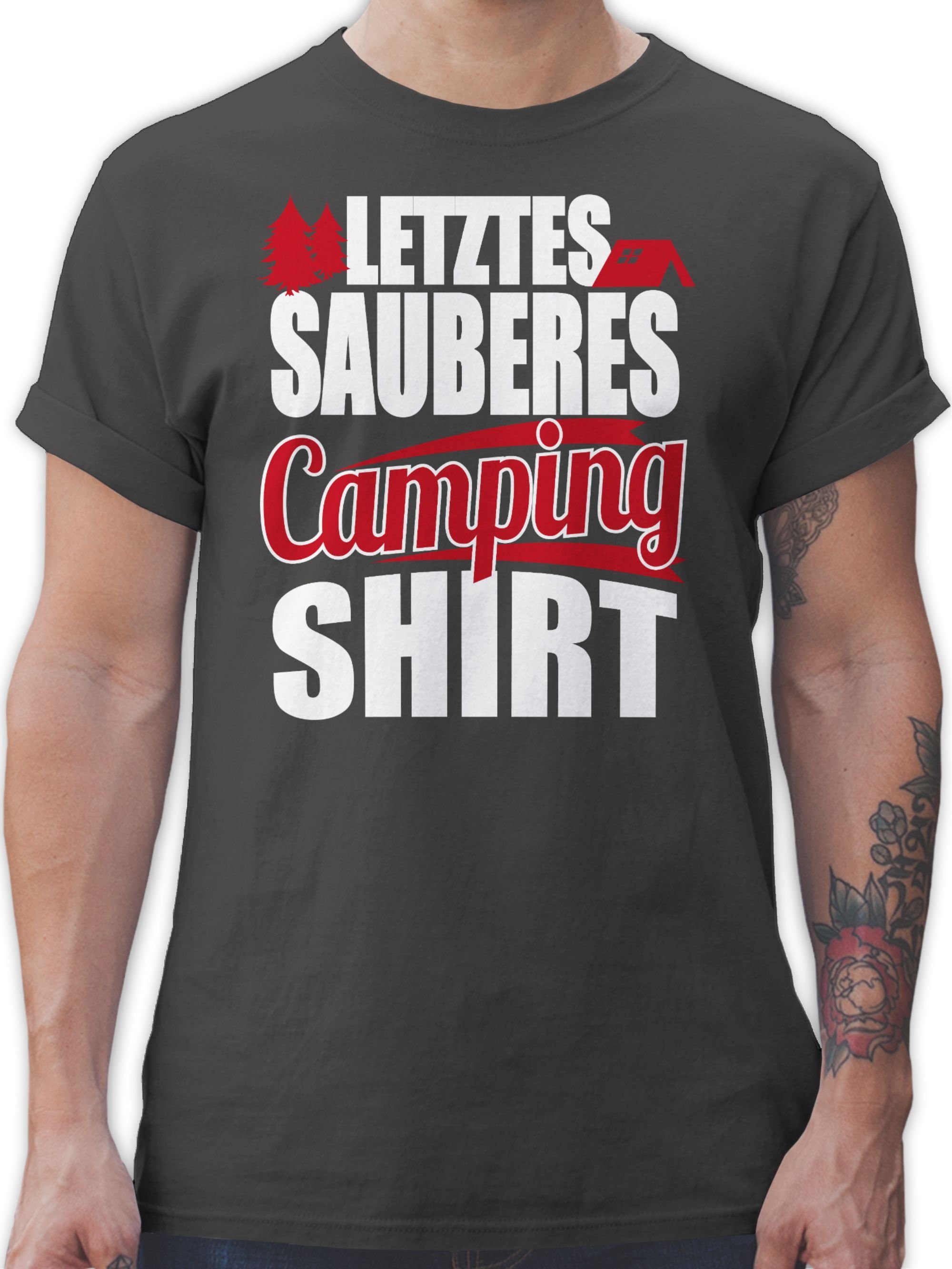 Shirtracer T-Shirt Letztes sauberes Camping Shirt Hobby Outfit 2 Dunkelgrau