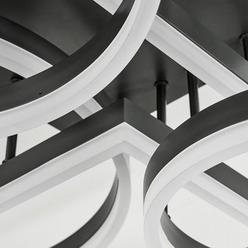 hofstein Deckenleuchte »Lubriano« Deckenlampe aus Metall/Kunststoff in Dunkelgrau/Weiß, 3000 Kelvin, dimmbar über herkömmlichen Lichtschalter, LED, 4600 Lumen