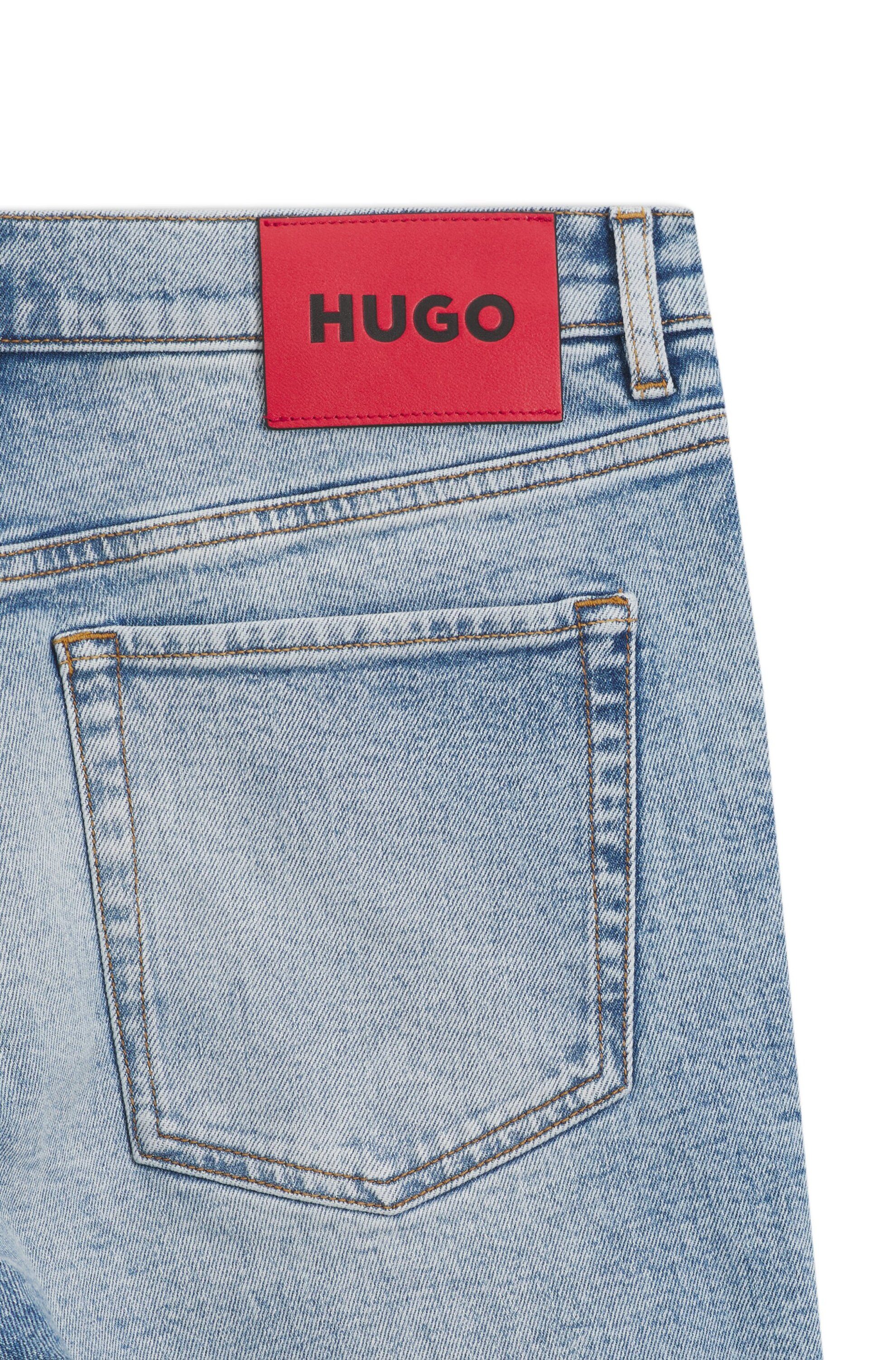 HUGO 5-Pocket-Jeans Shorts aus leuchtend blauem Stretch-Denim (1-tlg)