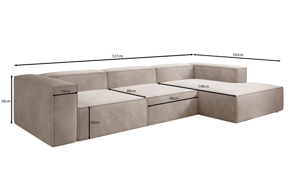 Luxusbetten24 Sofa Designer Sofa Lesley L, in Samt