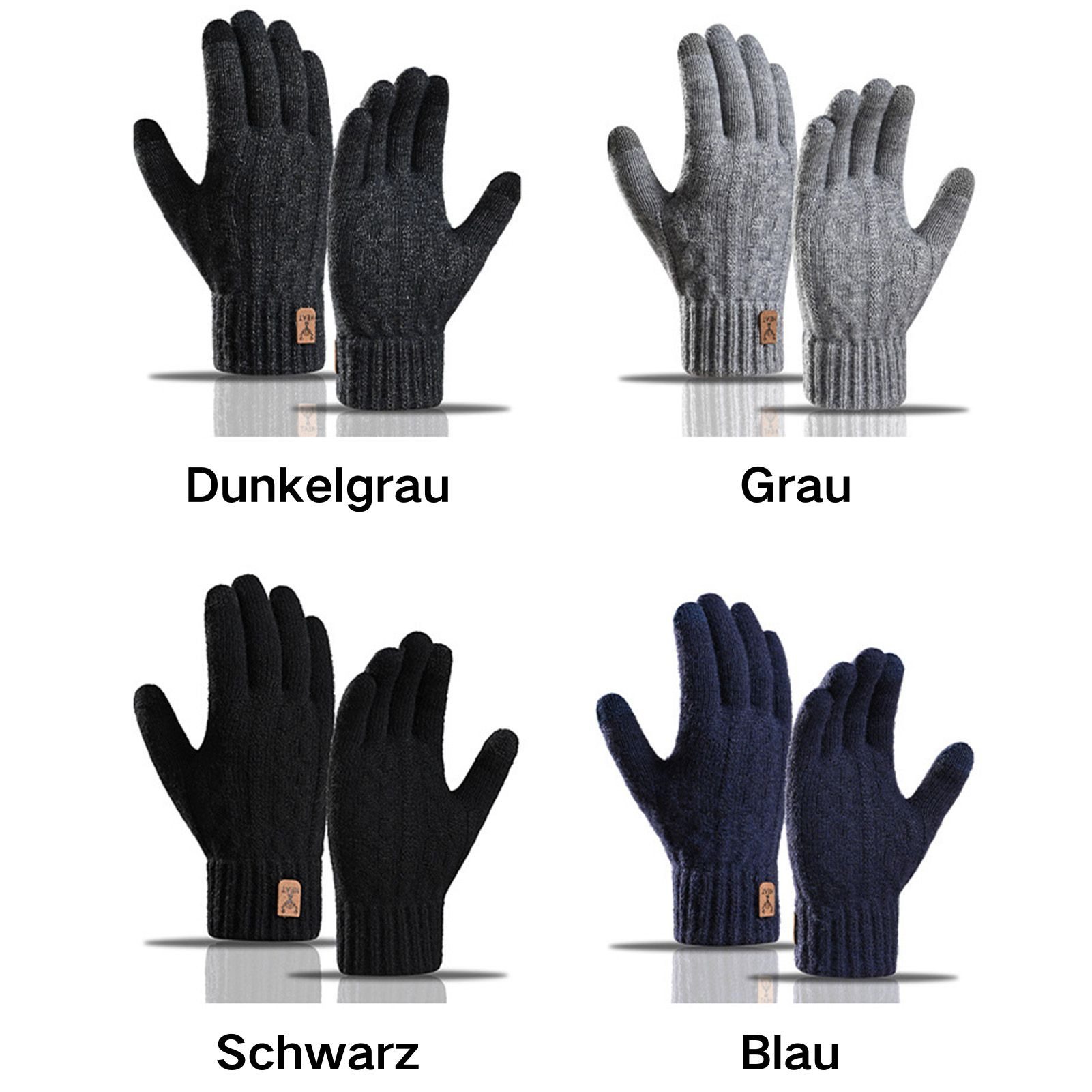 Jumpeak Strickhandschuhe Handschuhe,handschuhe winter,handschuhe herren,Arbeitshandschuhe (Spar-Set, Thermofleece-Futter) fahrradhandschuhe herren,arbeitshandschuhe herren,4 Farben,Kälteschutz