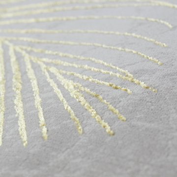 Teppich Designer Teppich mit Palmzweige grau gold, TeppichHome24, rechteckig