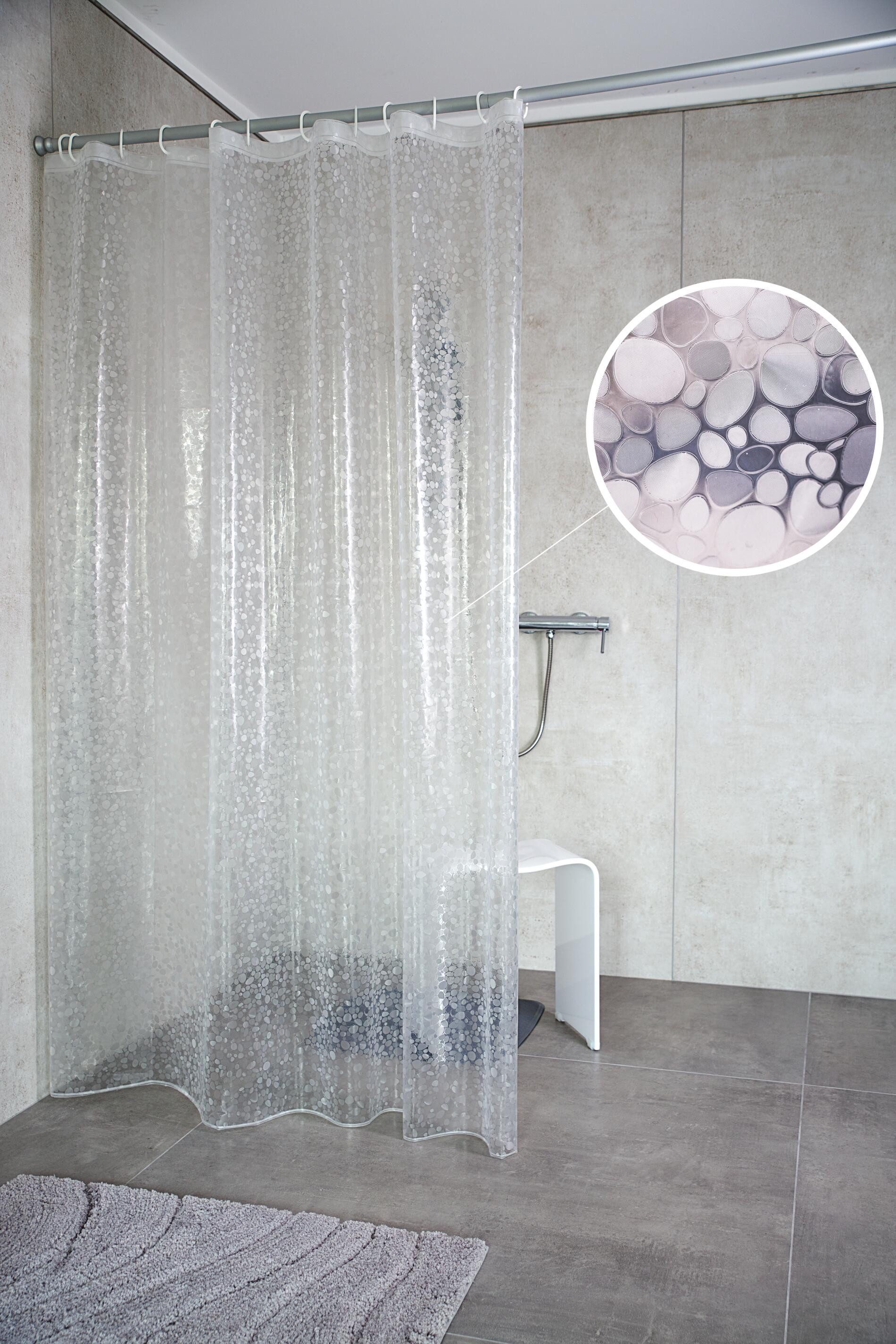Ridder Duschvorhang Stone semitransparent Breite 180 cm günstig online kaufen