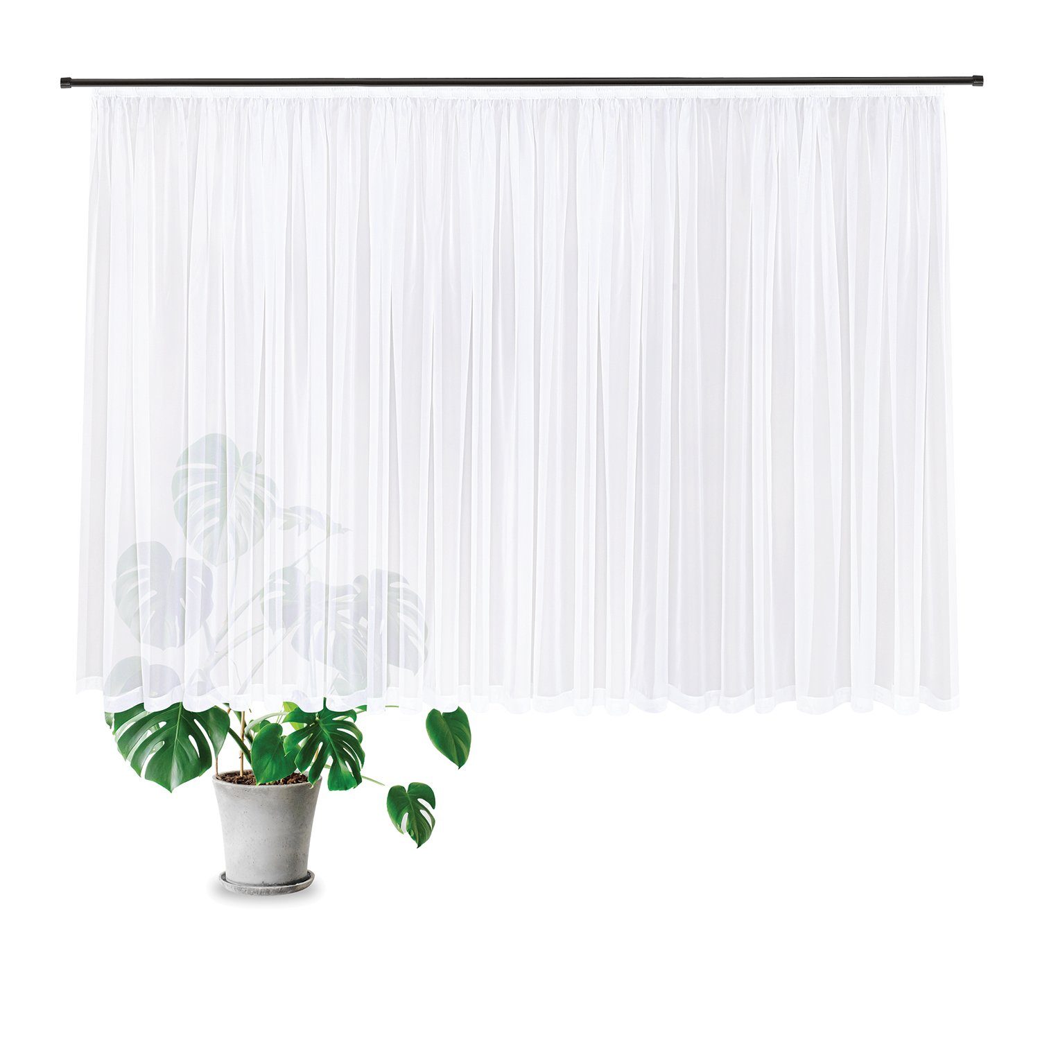 Gerster Gardine Jody (1 St), Kräuselband, transparent, Voile, Fertig konfektionierter Store aus Voile