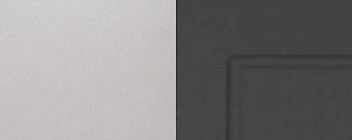 mit matt dekorativen (Vollauszug) Spülenunterschrank und Ecken, (Fronten Selbsteinzug Schublade Korpusfarbe 80cm Kvantum wählbar 1 Schublade Feldmann-Wohnen mit graphit Front- & leicht Fräsungen grifflos Vollauszug, und Soft-Close-Funktion) abgerundeten
