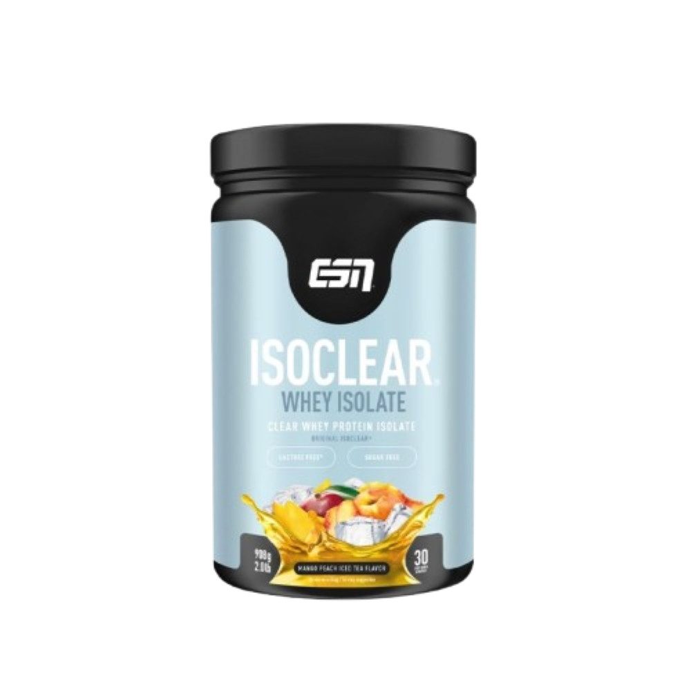 ESN ISOCLEAR Whey Isolate, 908g Pulver Mango Peach Iced Tea Pulver
