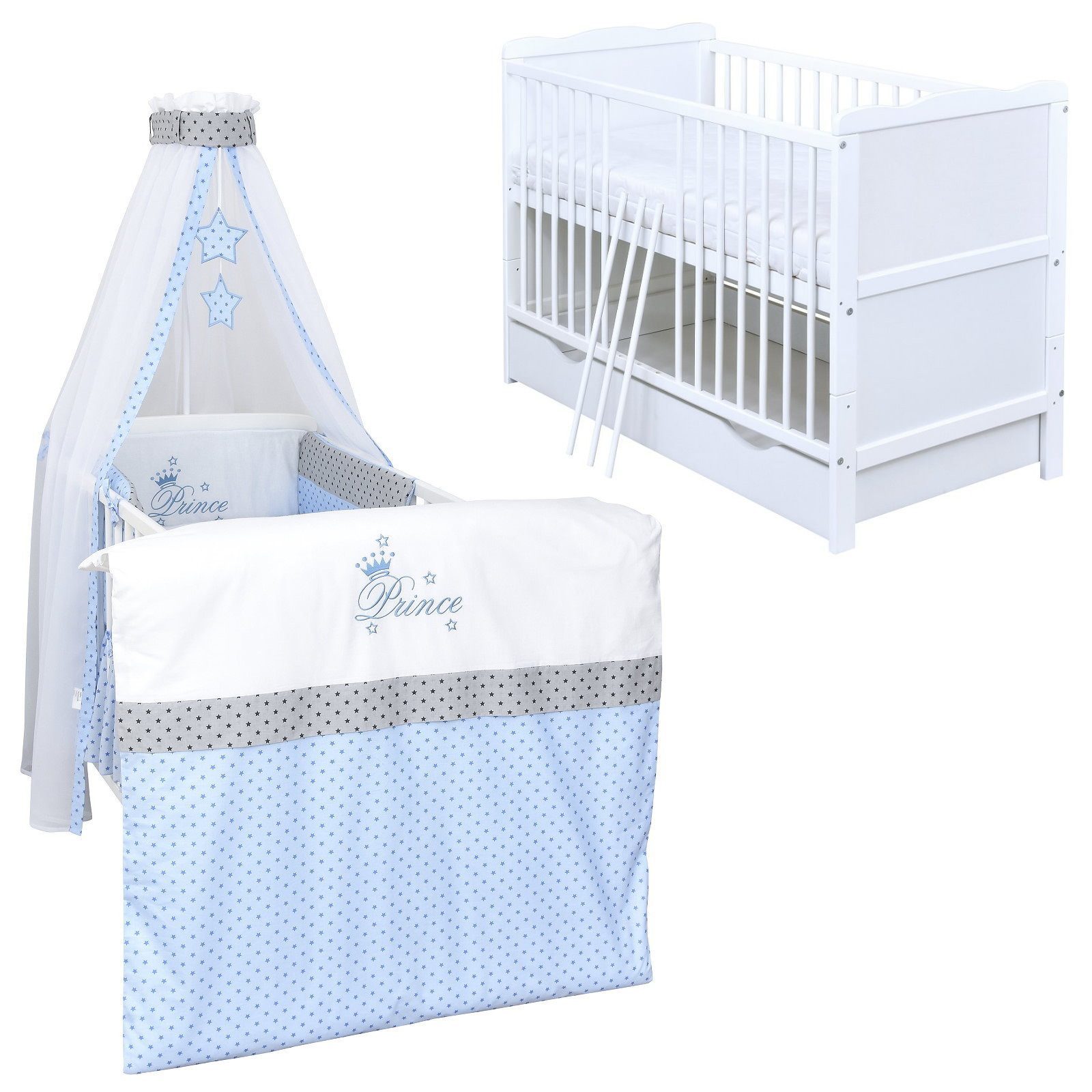 Komplettbett Babybett Jack Schublade Komplettset