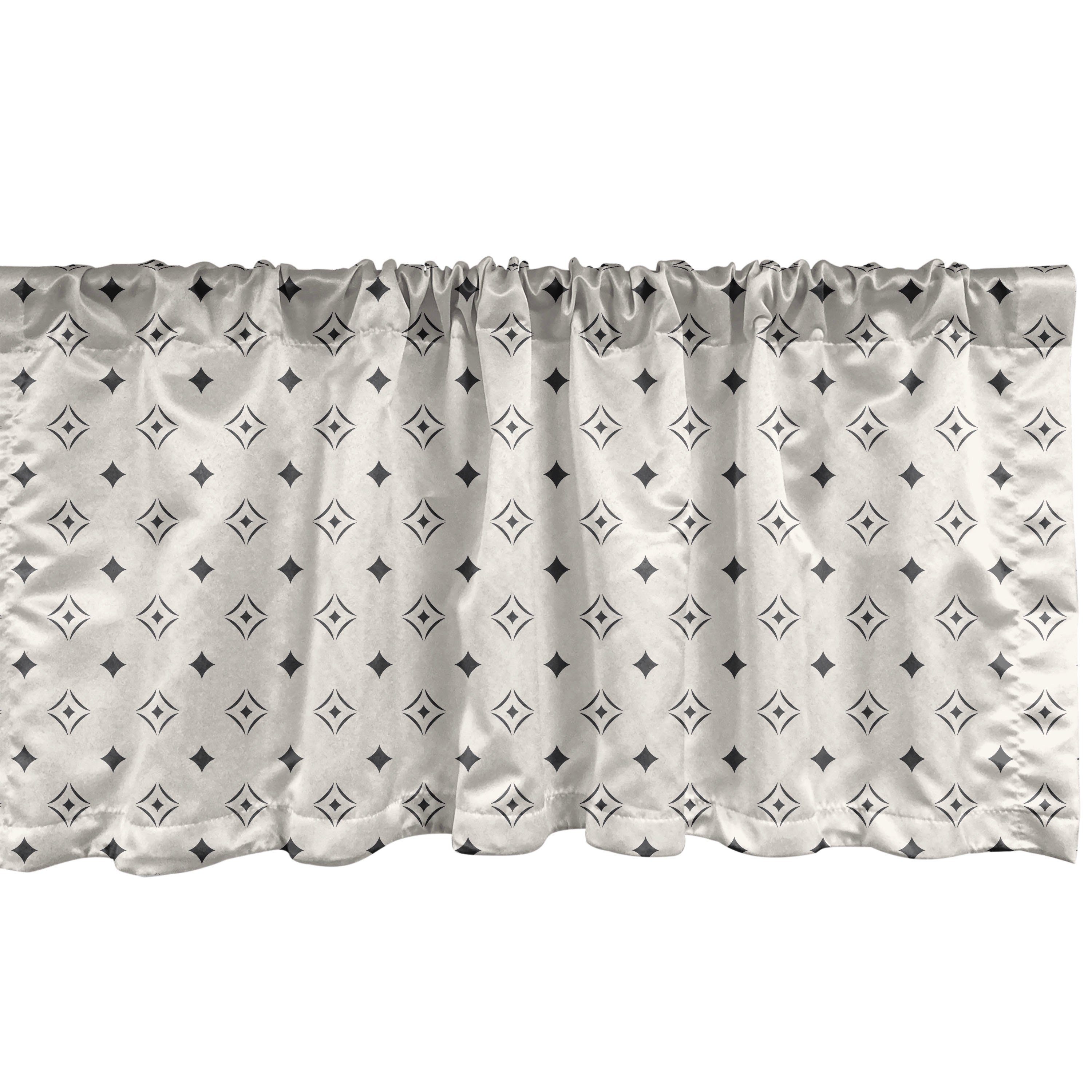 Scheibengardine Vorhang Volant für Küche Schlafzimmer Dekor mit Stangentasche, Abakuhaus, Microfaser, Geometrisch geometrische Motive