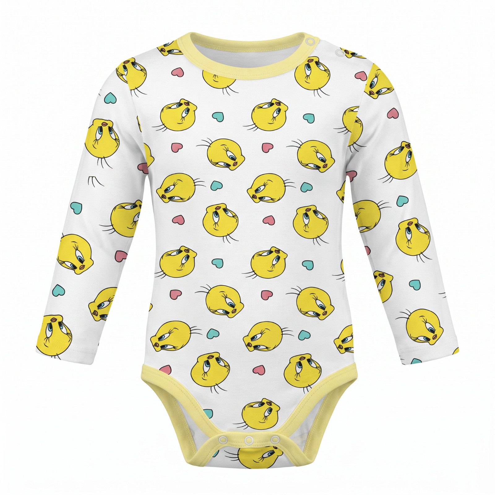 LOONEY TUNES Strampler Looney Tunes Tweety Baby Langarmbody Gr. 86–92 Weiß