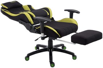 TPFLiving Gaming-Stuhl Shiva 2 mit bequemer Rückenlehne - höhenverstellbar und 360° drehbar (Schreibtischstuhl, Drehstuhl, Gamingstuhl, Racingstuhl, Chefsessel), Gestell: Kunststoff schwarz - Sitzfläche: Stoff schwarz/grün