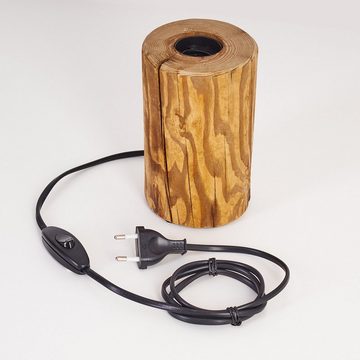 hofstein Tischleuchte »Pontinvrea« Tischlampe aus Holz und Kunststoff in Natur/Schwarz, ohne Leuchtmittel, Leuchte, skandinavisches Design, An-/ & Ausschalter,Lichteffekt, 1xE27