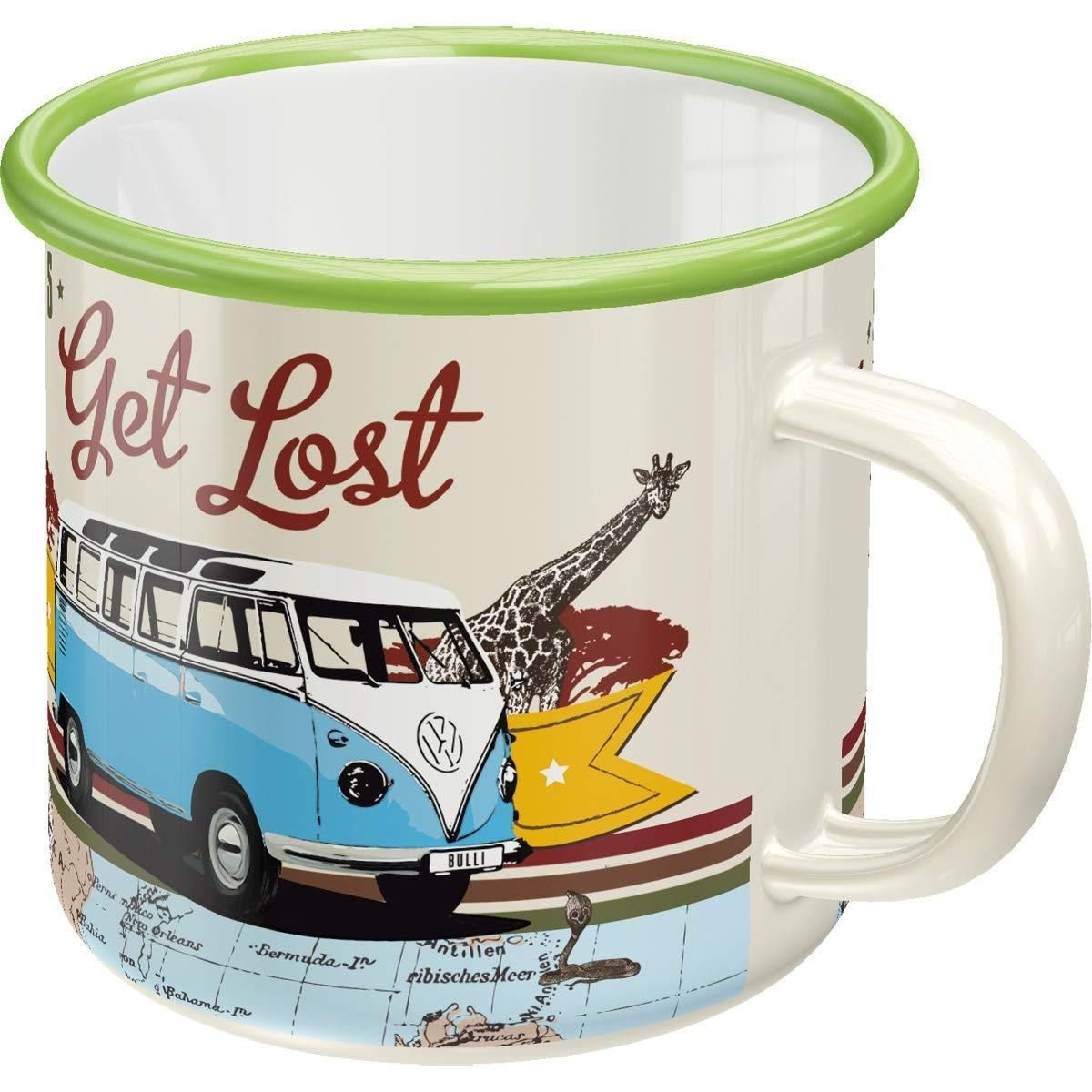 Nostalgic-Art Tasse Emaille-Becher - Volkswagen - VW Bulli - Let's Get Lost