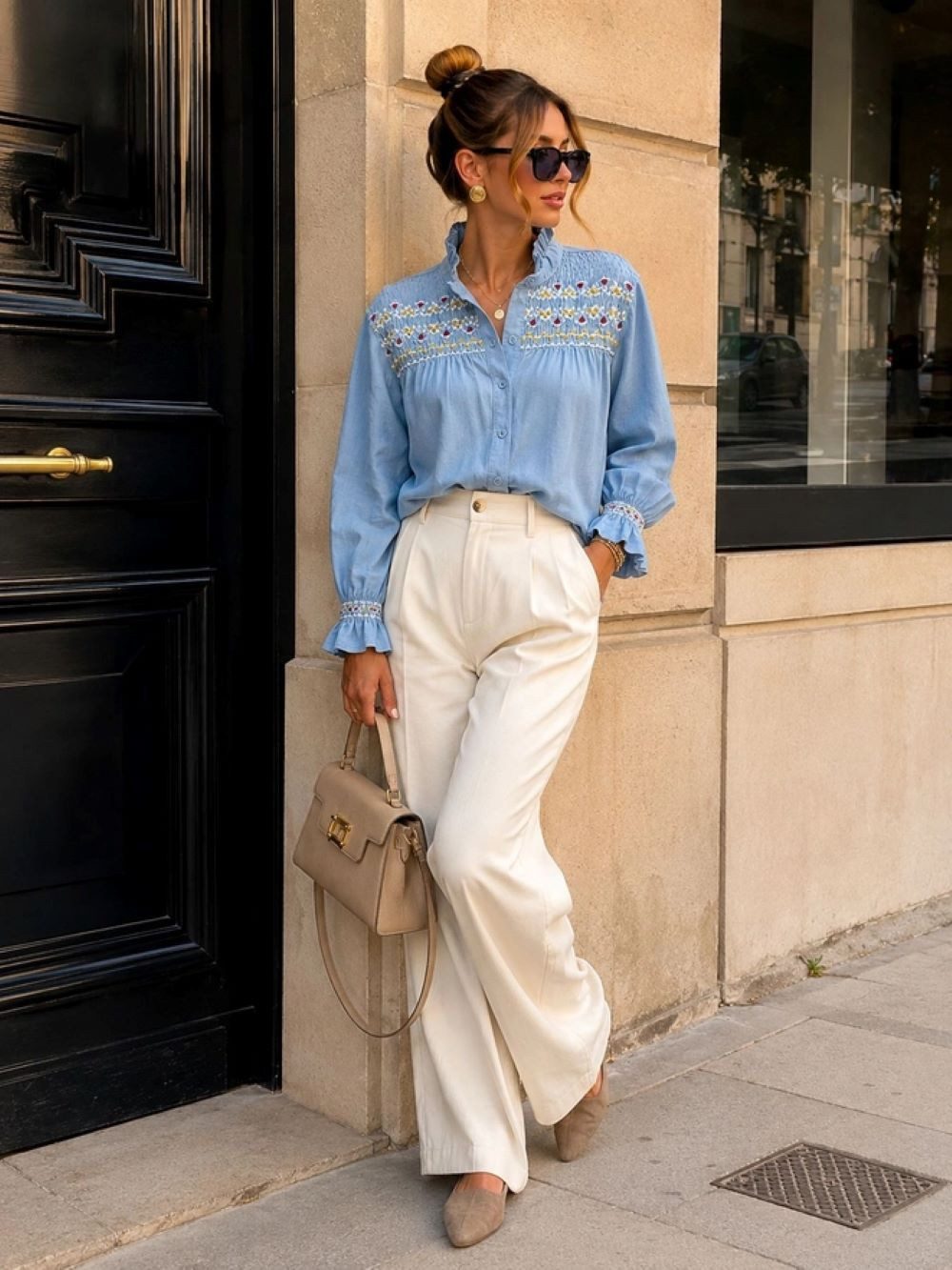 Emma & Ashley Hemdbluse Bestickte Boho-Bluse – Stilvoll, feminin und einzigartig Hautfreundlich und angenehm zu tragen