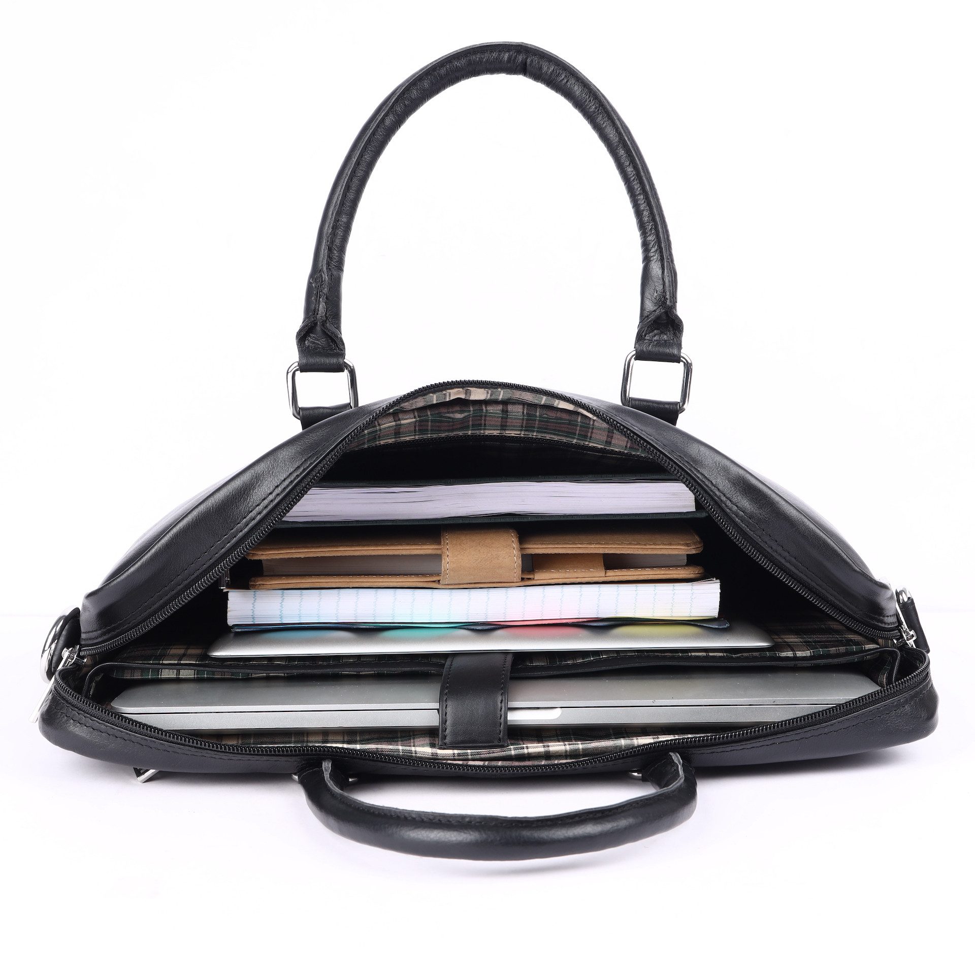 Benthill Aktentasche Echt Leder Laptoptasche Büro Tasche Umhängetasche Schultertasche, Schultergurt / Umhängegurt Reißverschlussfach – Bild 3 von 5