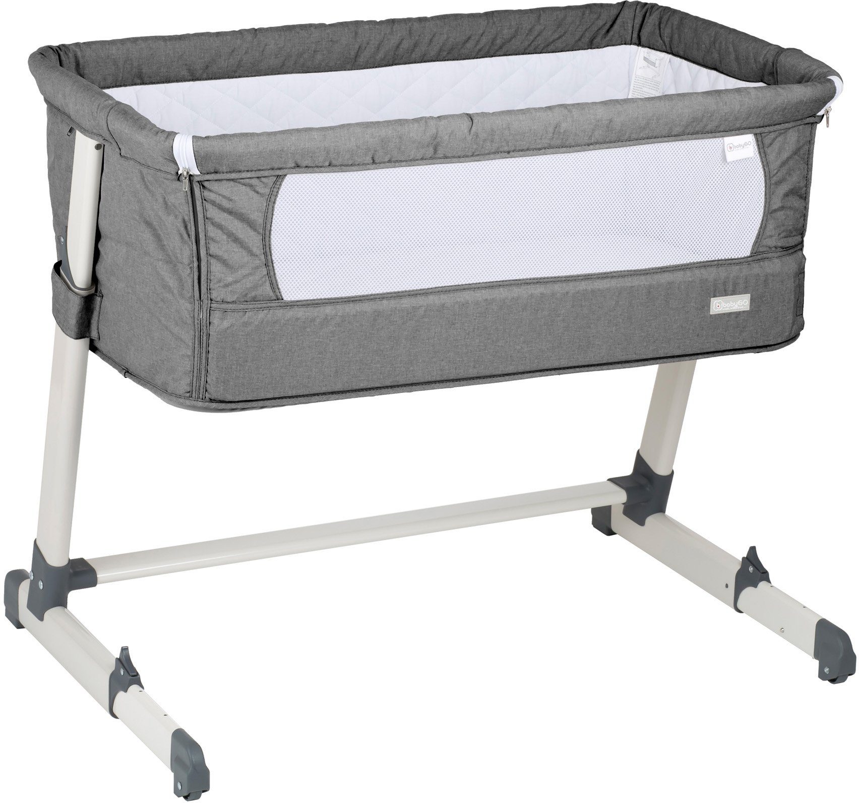 BabyGo Beistellbett Together, grey, faltbar