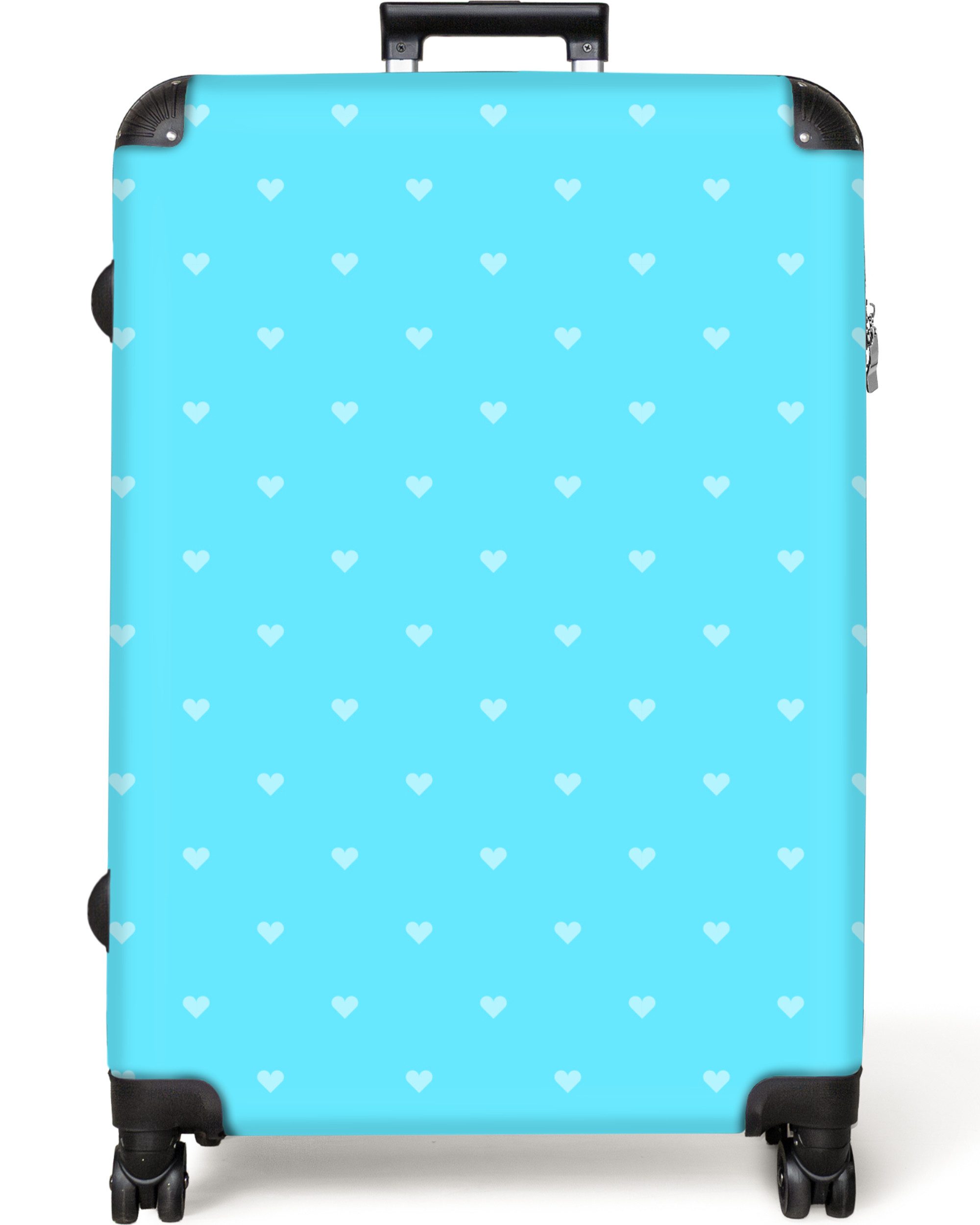NoBoringSuitcases.com© Hartschalen-Trolley Herzen - Blau - günstig online kaufen