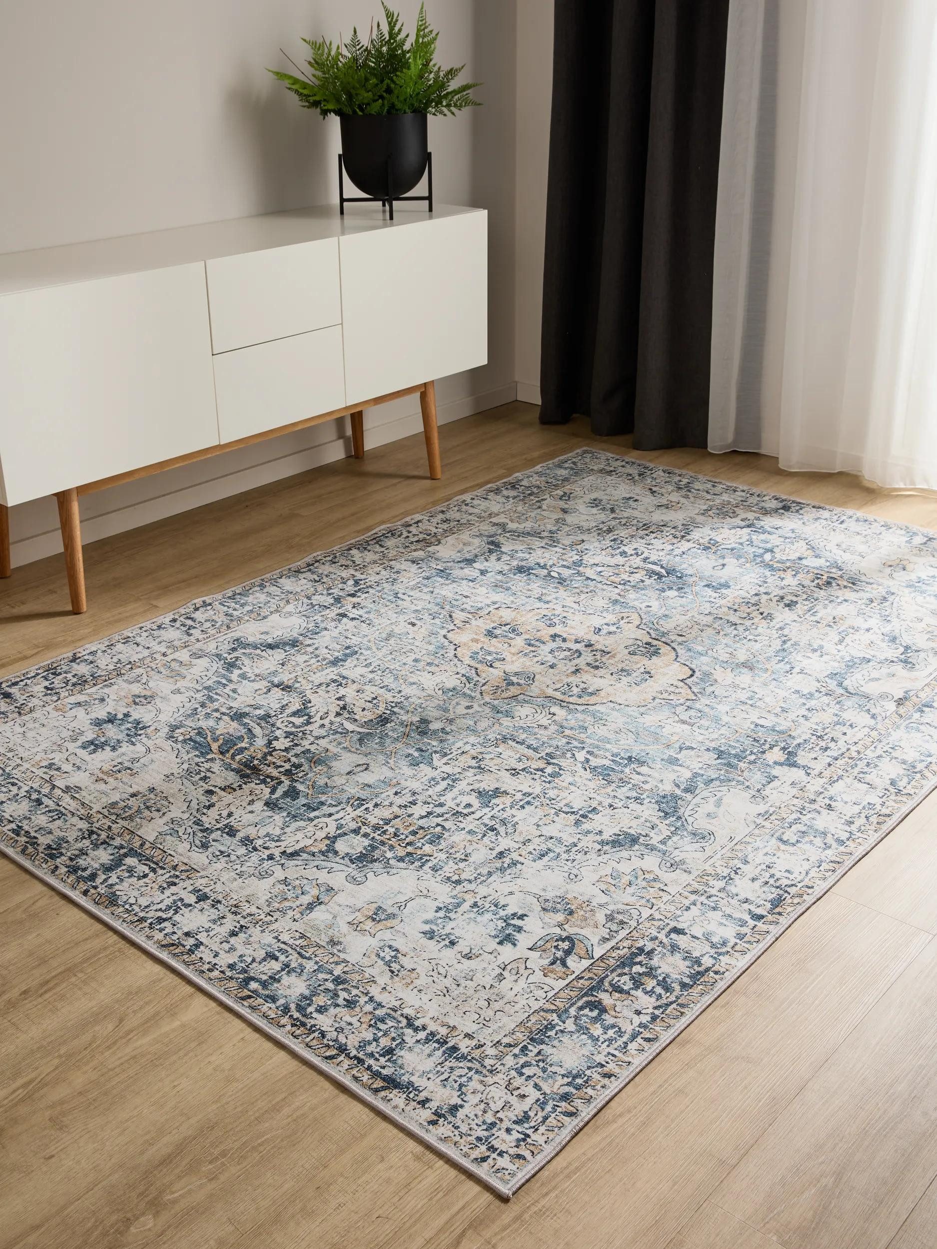 benuta Teppich George, rechteckig, Höhe: 5 mm, Vintage-Look, Kurzflor, Teppich Wohnzimmer, Schlafzimmer, Waschbar