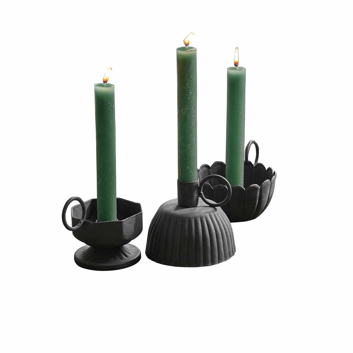 Mirabeau Kerzenständer Kerzenhalter 3er Set Lazharin antikgrau