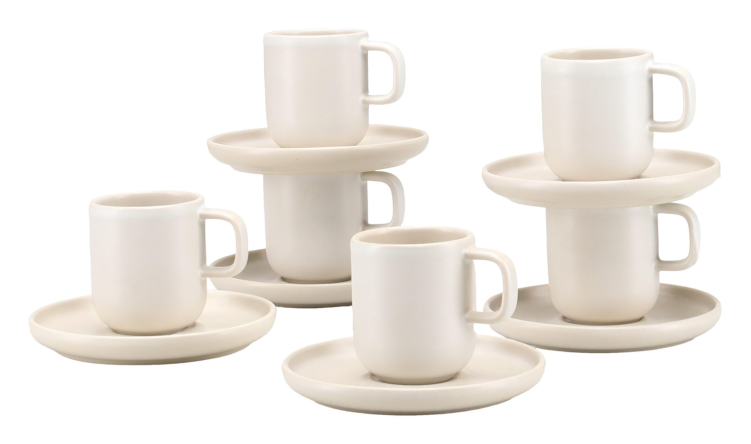 CreaTable Espressotasse Uno Offwhite, 12-tlg., Steinzeug