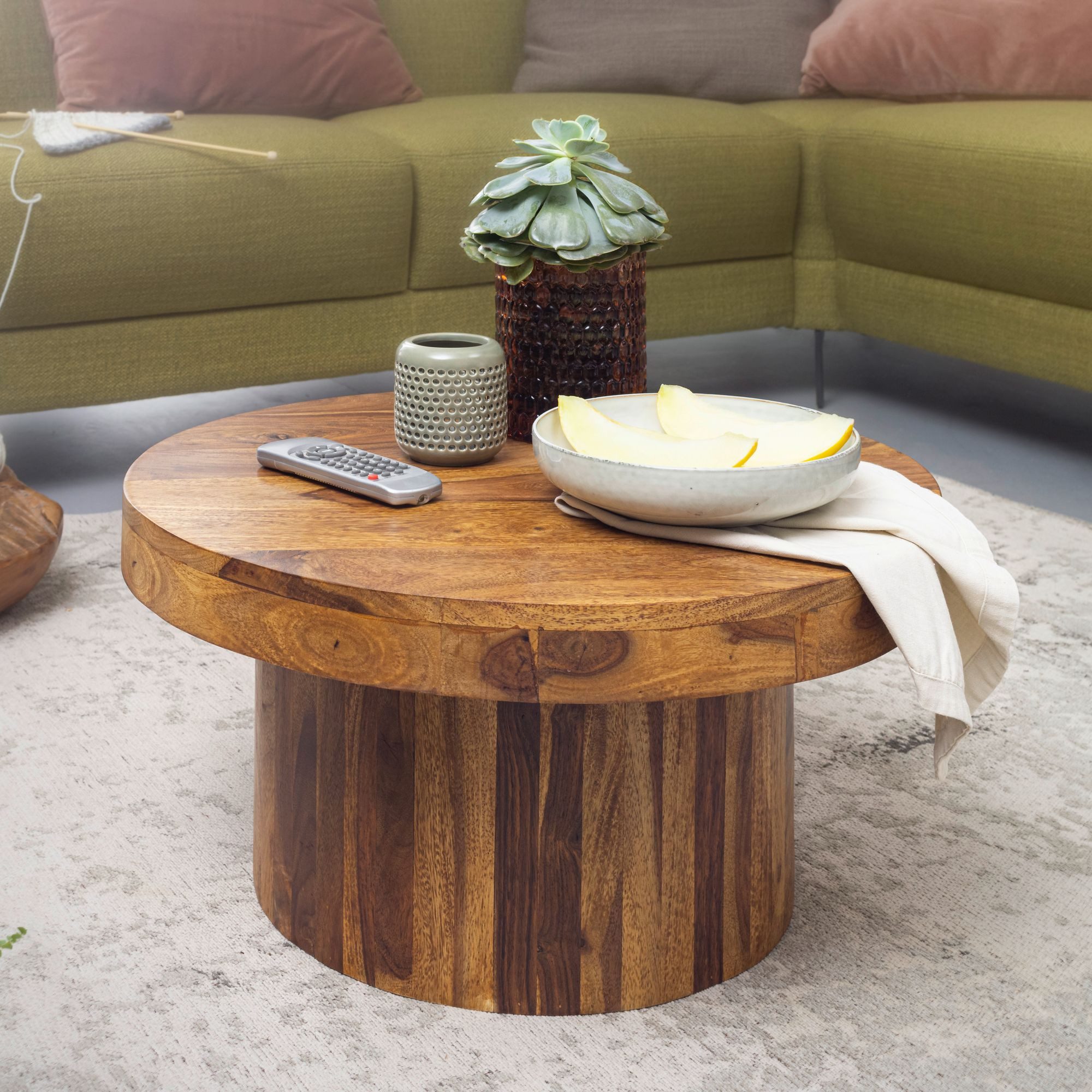 FINEBUY Couchtisch FB54925 (Sofatisch Rund, 60x30x60 günstig online kaufen