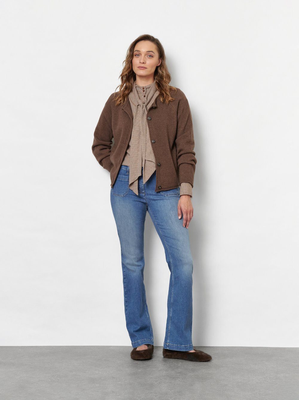 TONI Klassische Bluse Alva mit feinem Pepitamuster