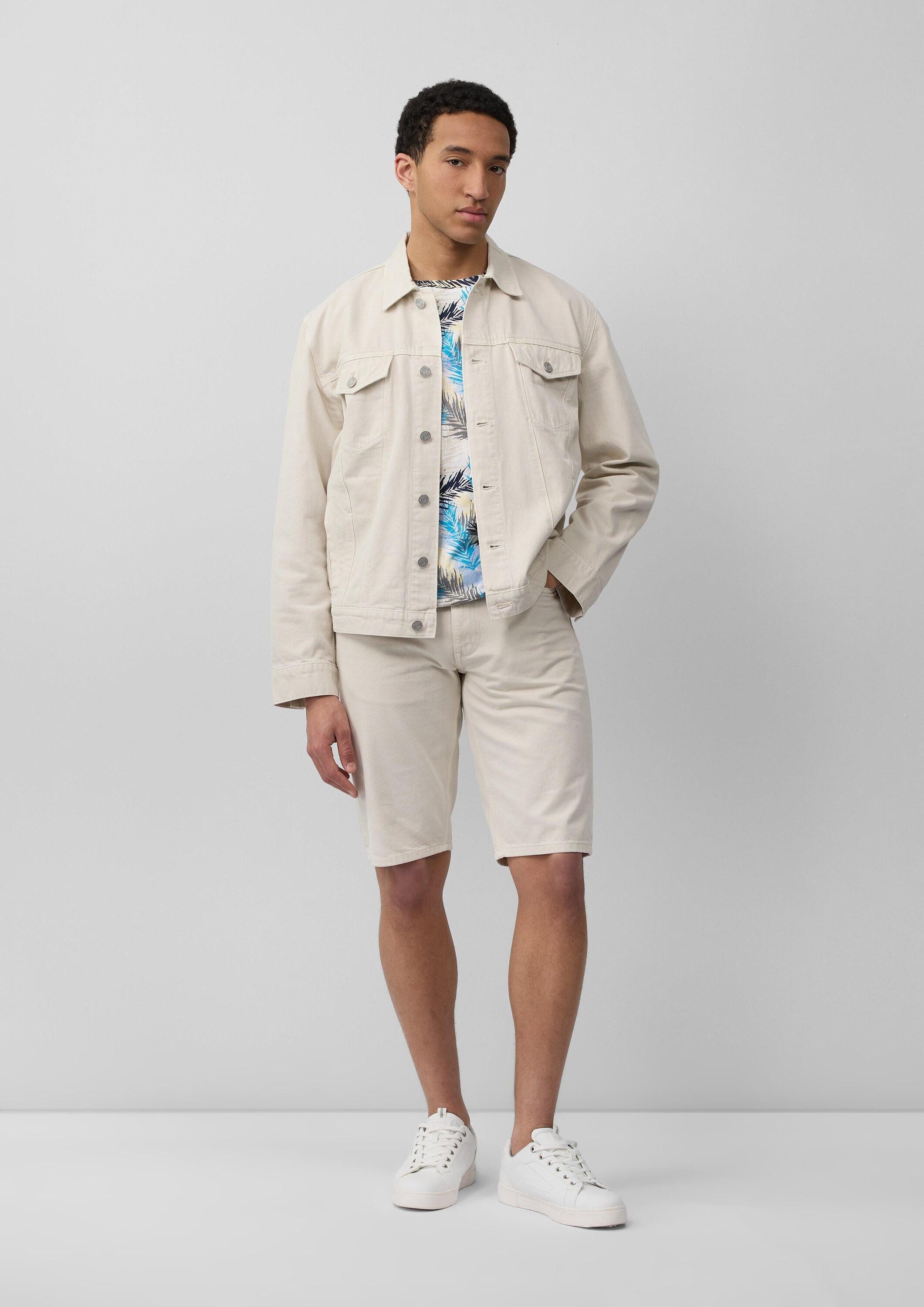 s.Oliver Kurzarmshirt T-Shirt T-Shirt aus Leinenmix mit All-over-Print