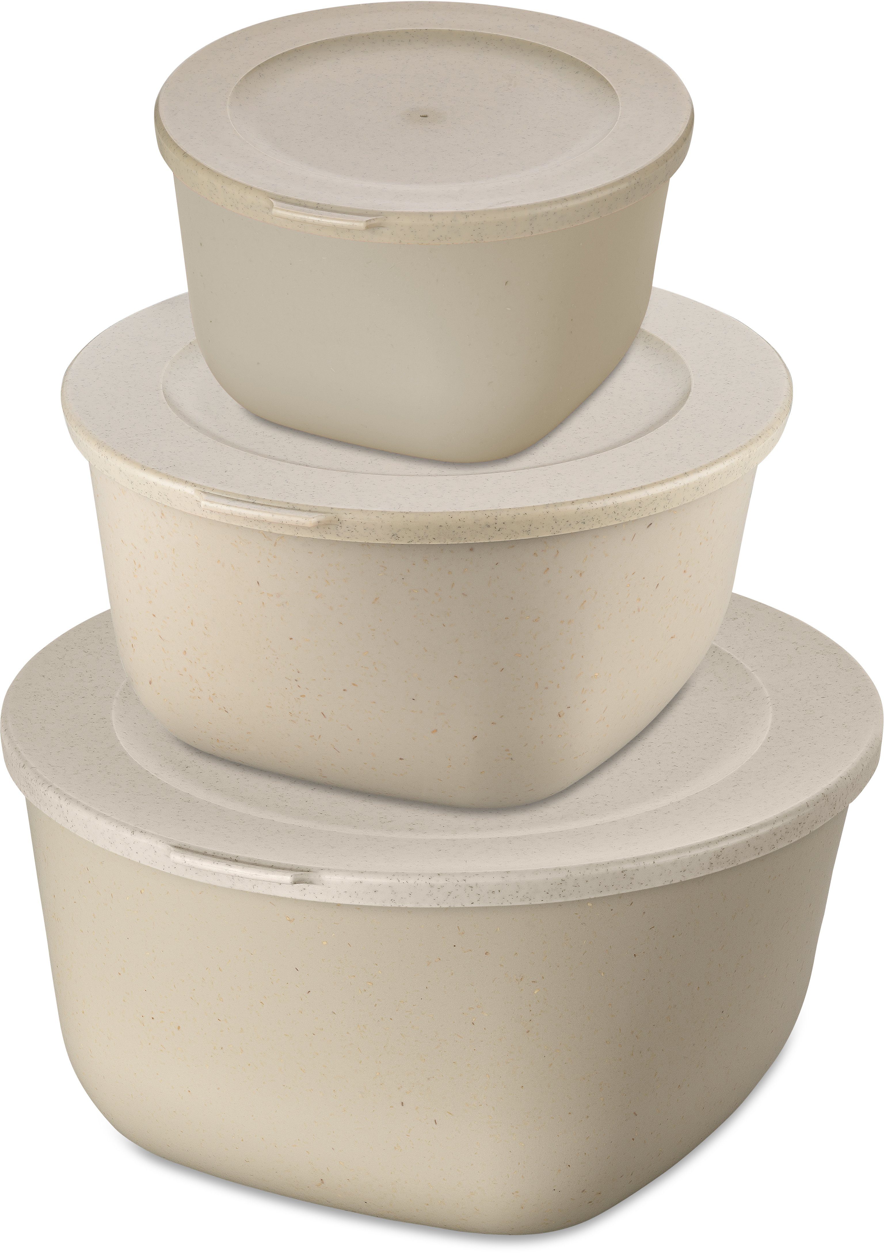 KOZIOL Frischhaltedose CONNECT BOX SET STOCKHOLM, Kunststoff, (Set, 3-tlg., 3er-Set), spülmaschinengeeignet+Mikrowellen-,melaminfrei, 1, 2, 4 Liter