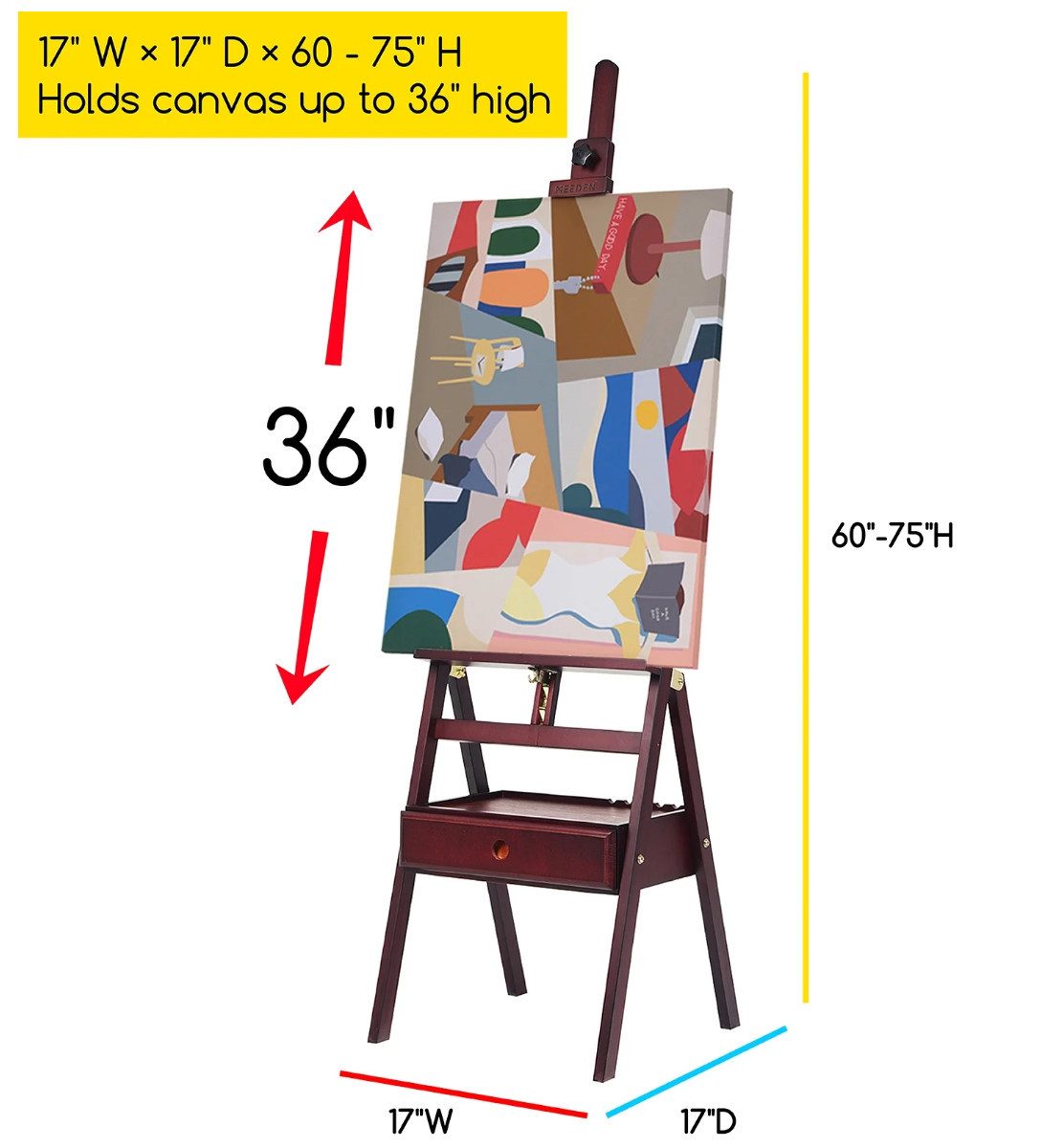 TSE Atelierstaffelei MEEDEN HJ-2A-HT – Hochwertige Tischstaffelei aus Buchenholz