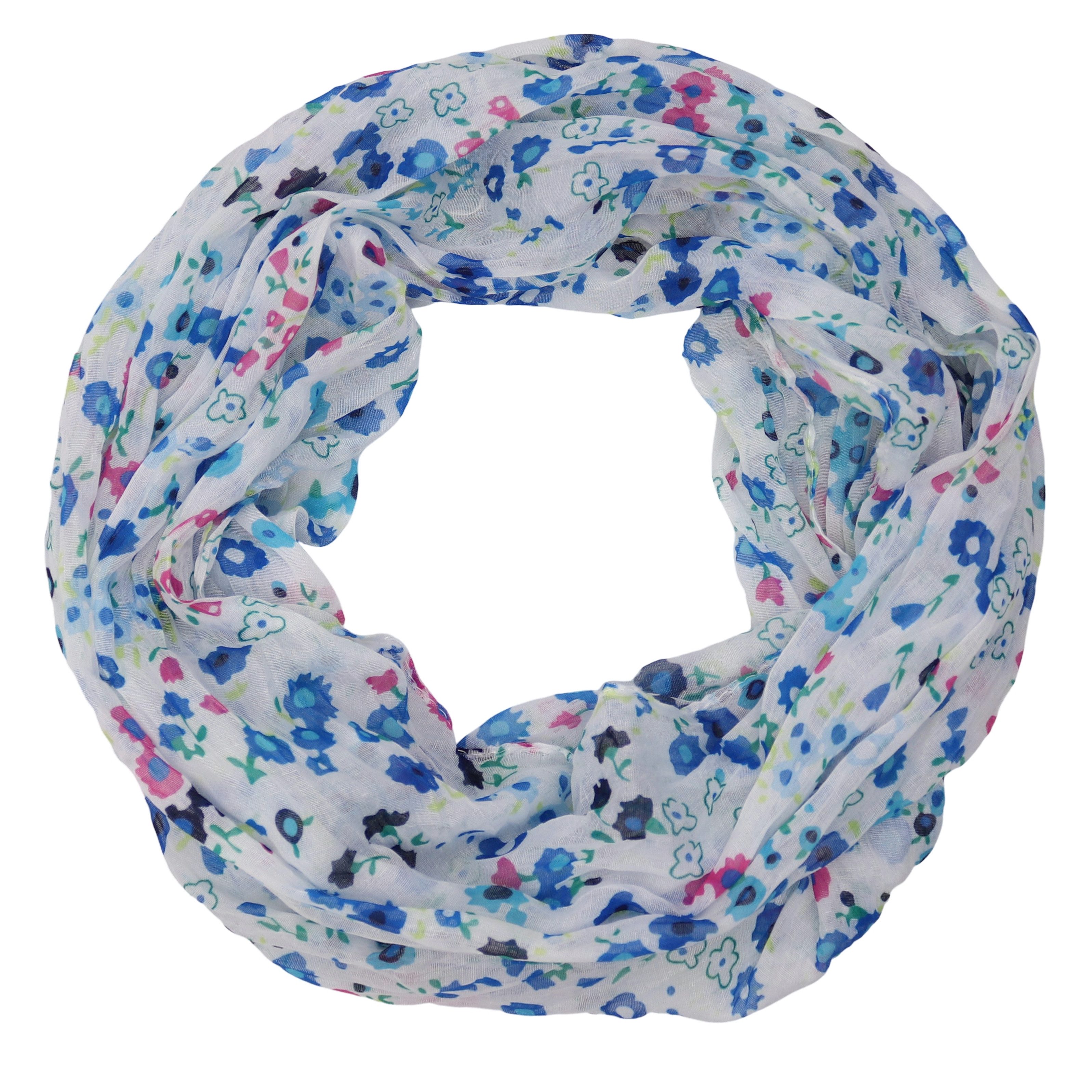 MIRROSI Loop Damen Schal mit Blümchen-Muster Weich, Schlauchschal, (zweimal um den Hals wickelbar, ca.45x75cm), Damen Halstuch ideal für Frühling, Sommer oder Herbst