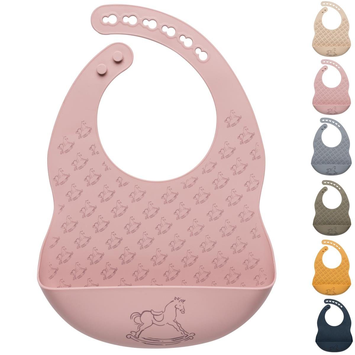 SEI Design Lätzchen Baby Lätzchen mit Auffangschale - Pale Mauve, BPA/PVC/BPP-frei