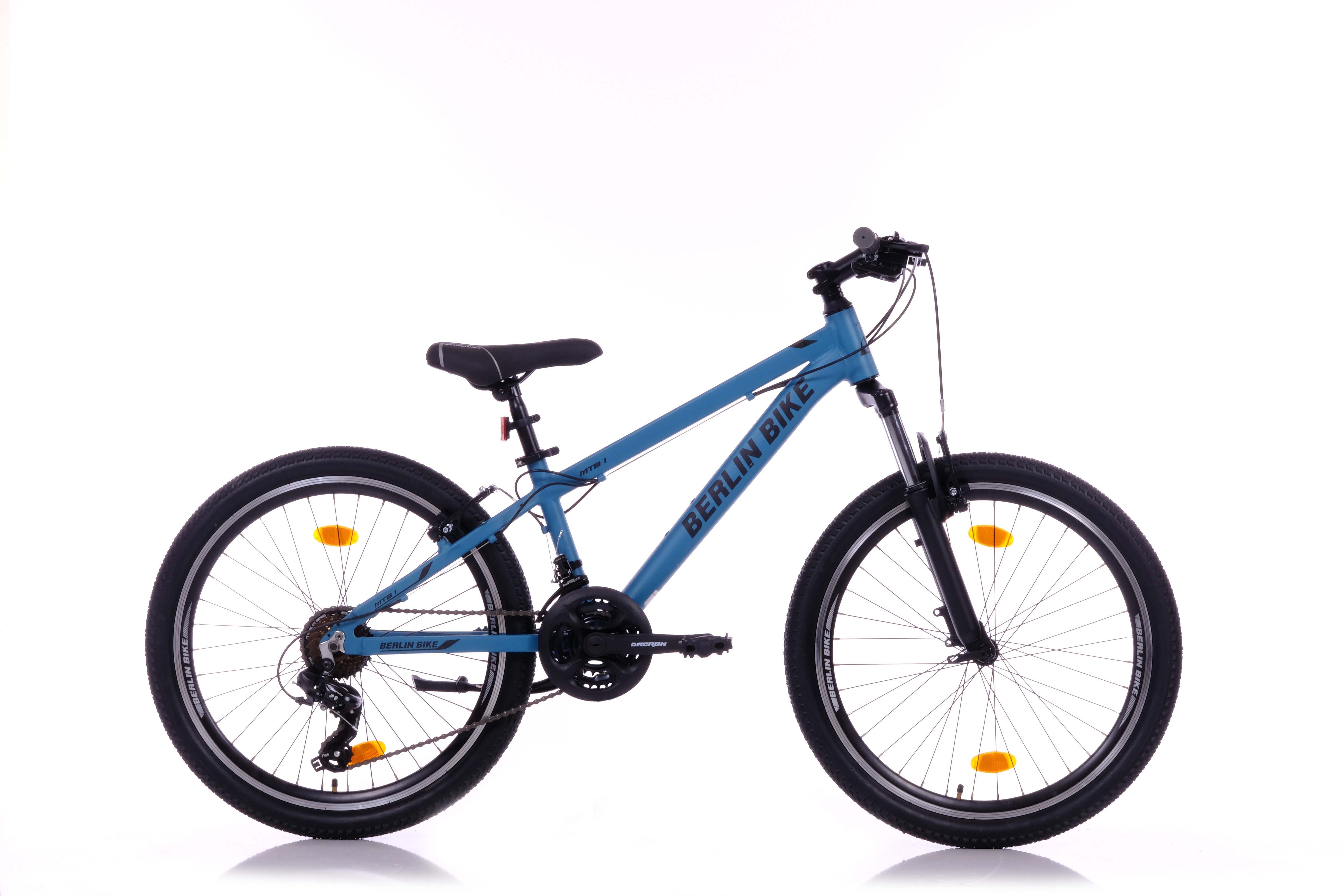 BERLIN BIKE Mountainbike Berlin Bike MTB1 24 Zoll Kinderfahrrad für Jungen und Mädchen, 21 Gang Shimano RD-TY300/TY500 Schaltwerk, Kettenschaltung, (Aluminiumrahmen & V-Bremsen – leicht, stabil, sicher, mit Kompletter Werkzeugsatz), mit 24"x 2,10" Luftreifen ideal für Gelände und Alltag