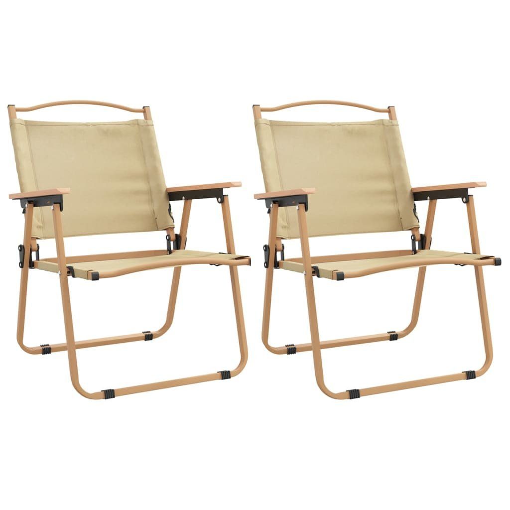 vidaXL Gartenstuhl Campingstühle 2 Stk. Beige 54x55x78 cm Oxford-Gewebe (2 St)