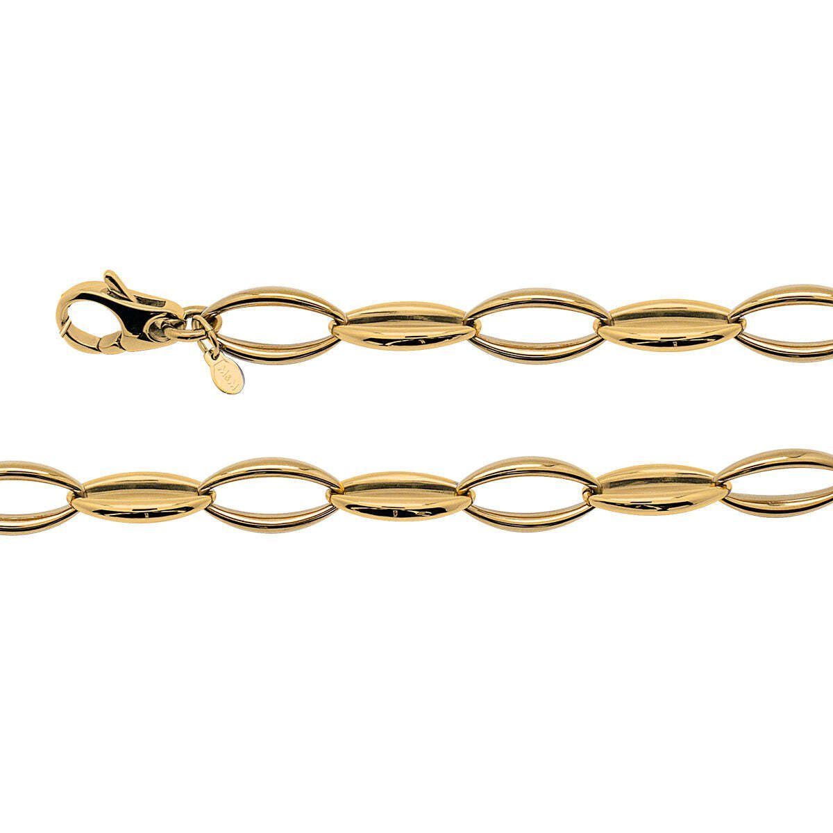 M&M Armband Gliederarmband Damen gold Oval Collection (1-tlg), deutsche Qualität, inkl. edles Schmucketui