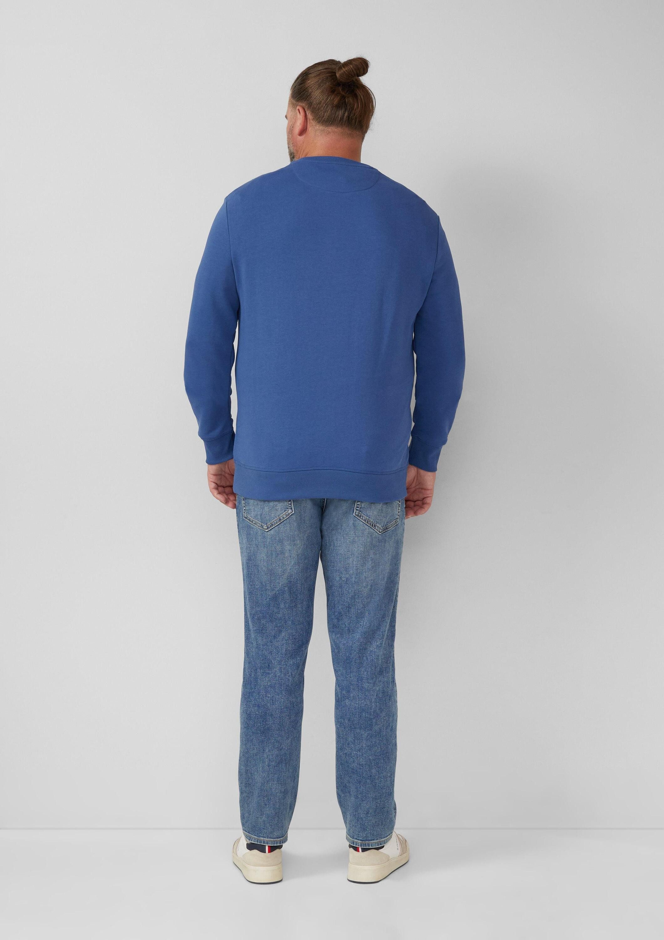 s.Oliver Sweatshirt Sweatshirt Sweatshirt aus Baumwollmix mit Crew Neck