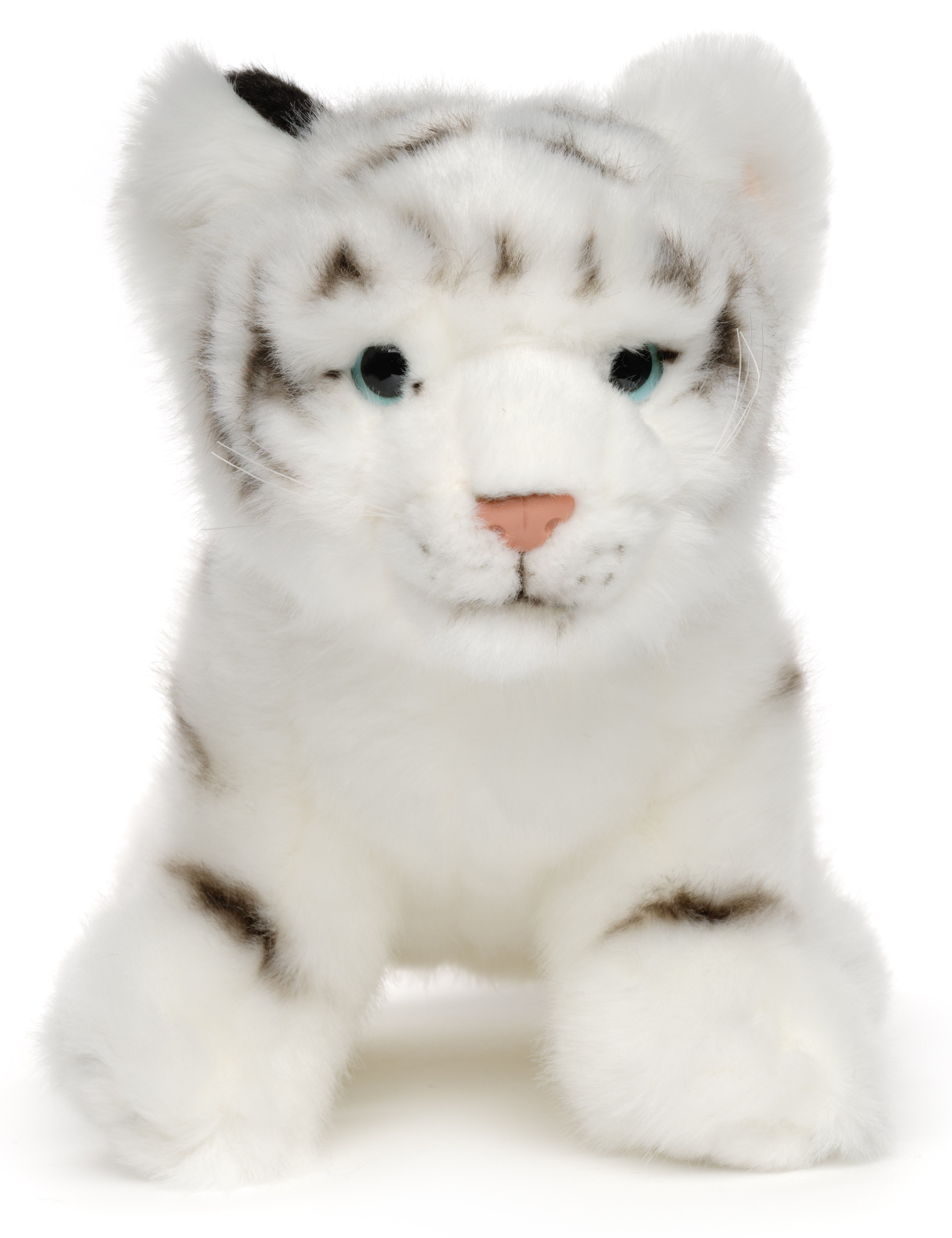Uni-Toys Kuscheltier Tiger Baby, sitzend - Klassisch oder Weiß - 24 cm (Длина) - Plüschtier, zu 100 % recyceltes Füllmaterial