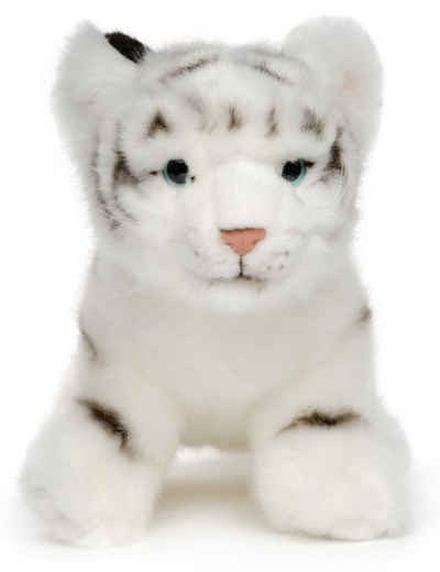 Uni-Toys Kuscheltier Tiger Baby, sitzend - Klassisch oder Weiß - 24 cm (Länge) - Plüschtier, zu 100 % recyceltes Füllmaterial