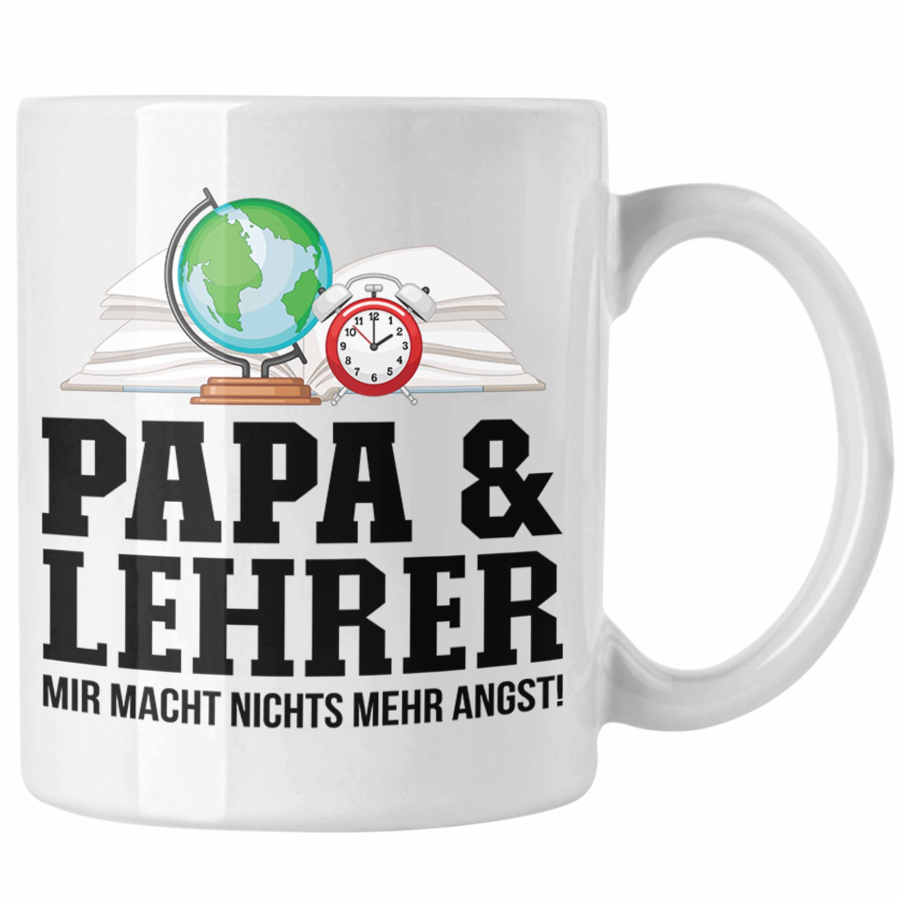 Papa Tasse Lehrer Trendation Geschenkidee und für Vater Gebur Tasse Trendation - Weiss Lehrer